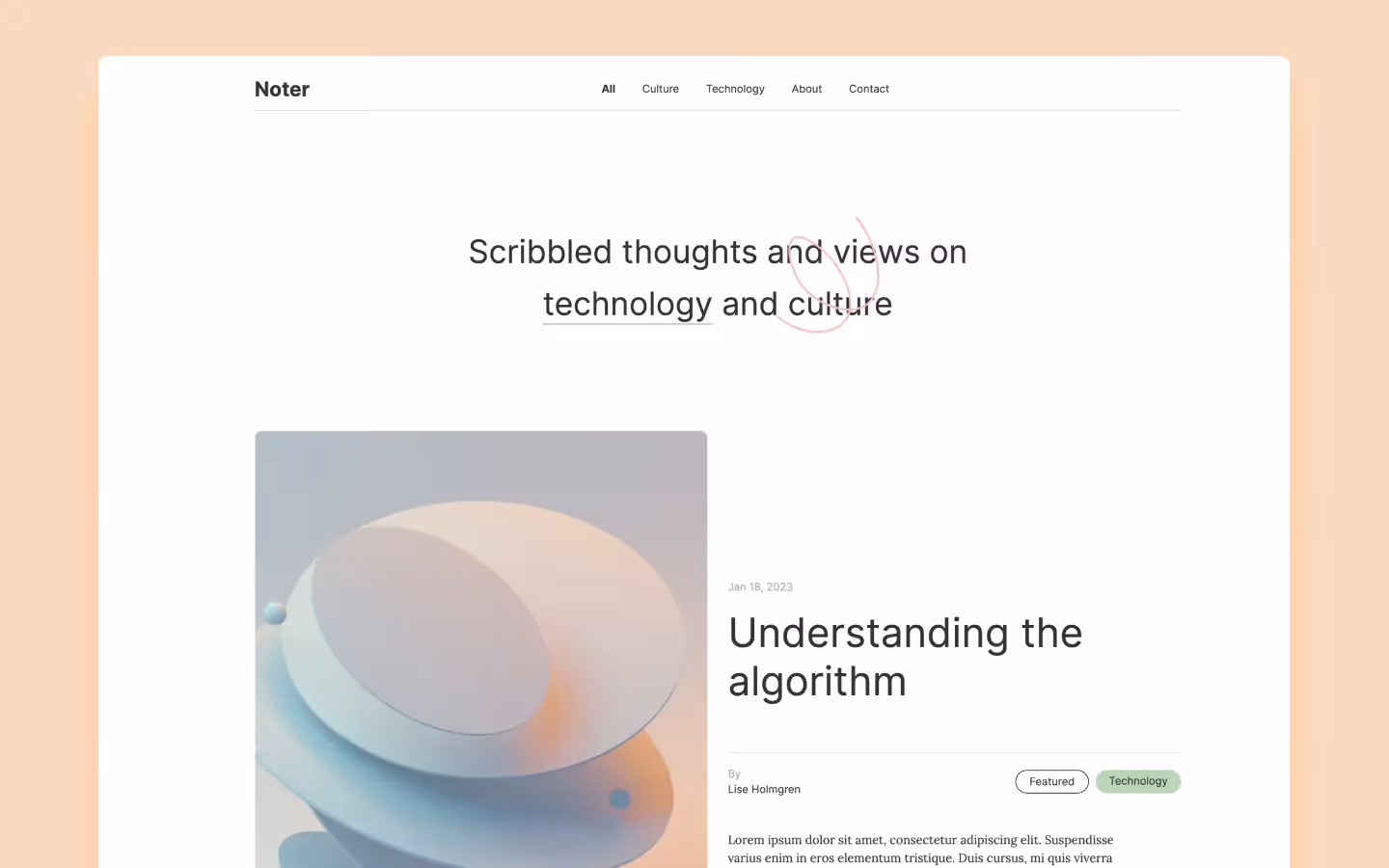 screenshot of noter