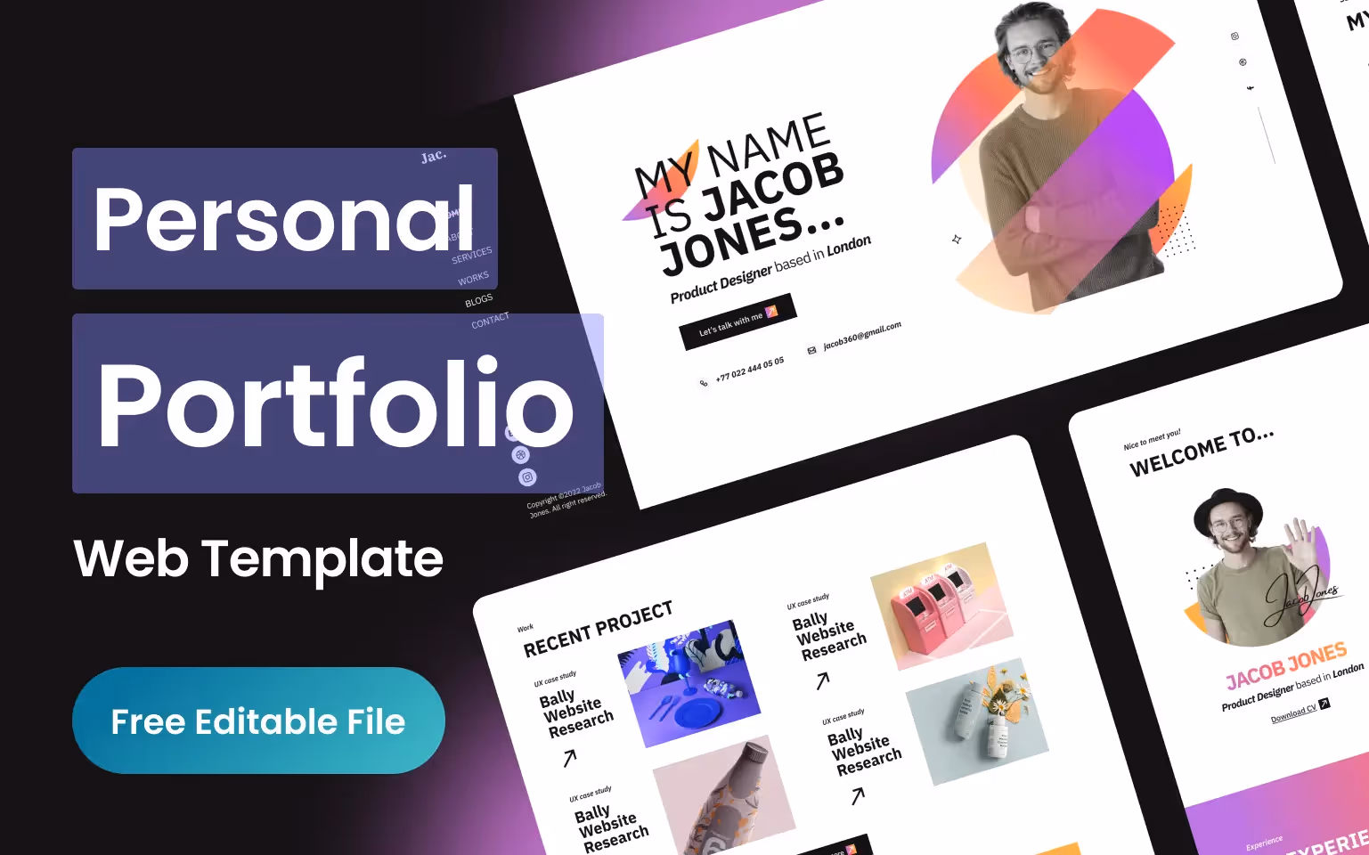 Figma website template - Personal portfolio