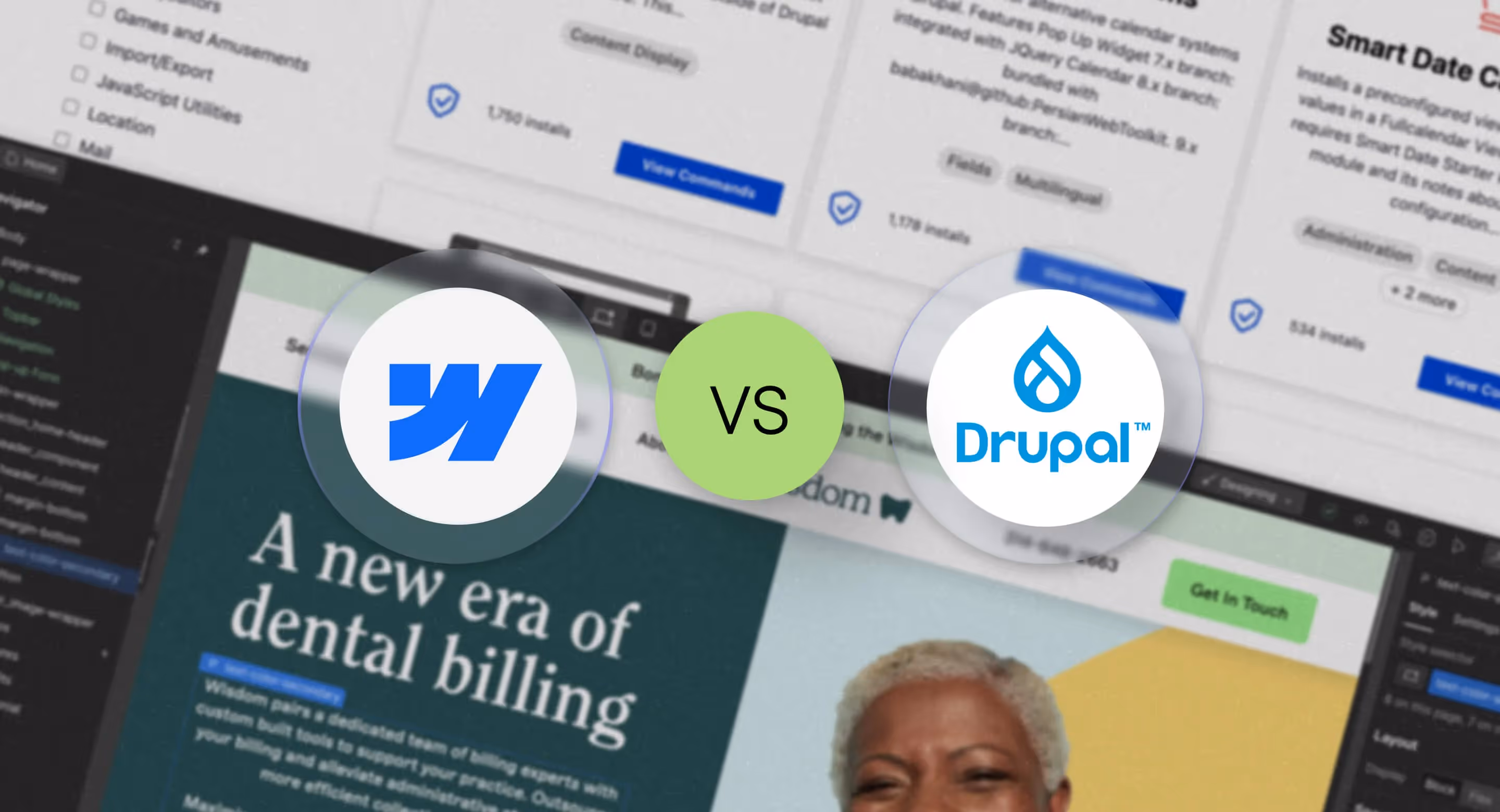 Webflow vs Drupal Custom banner