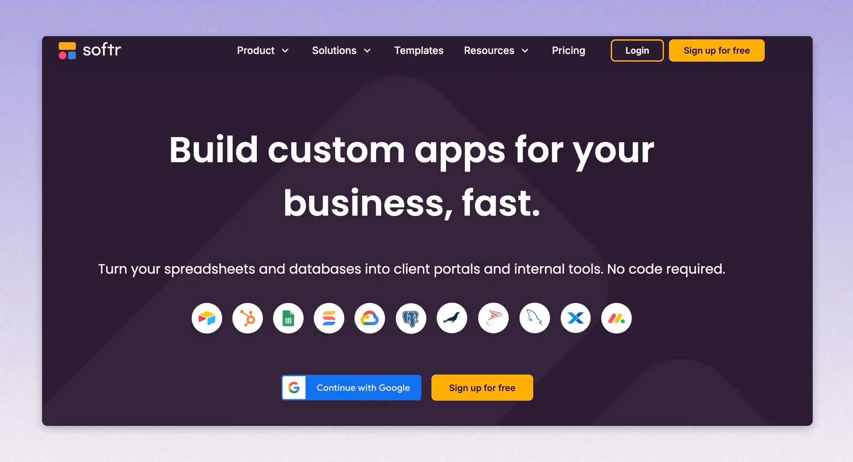 softr website banner 