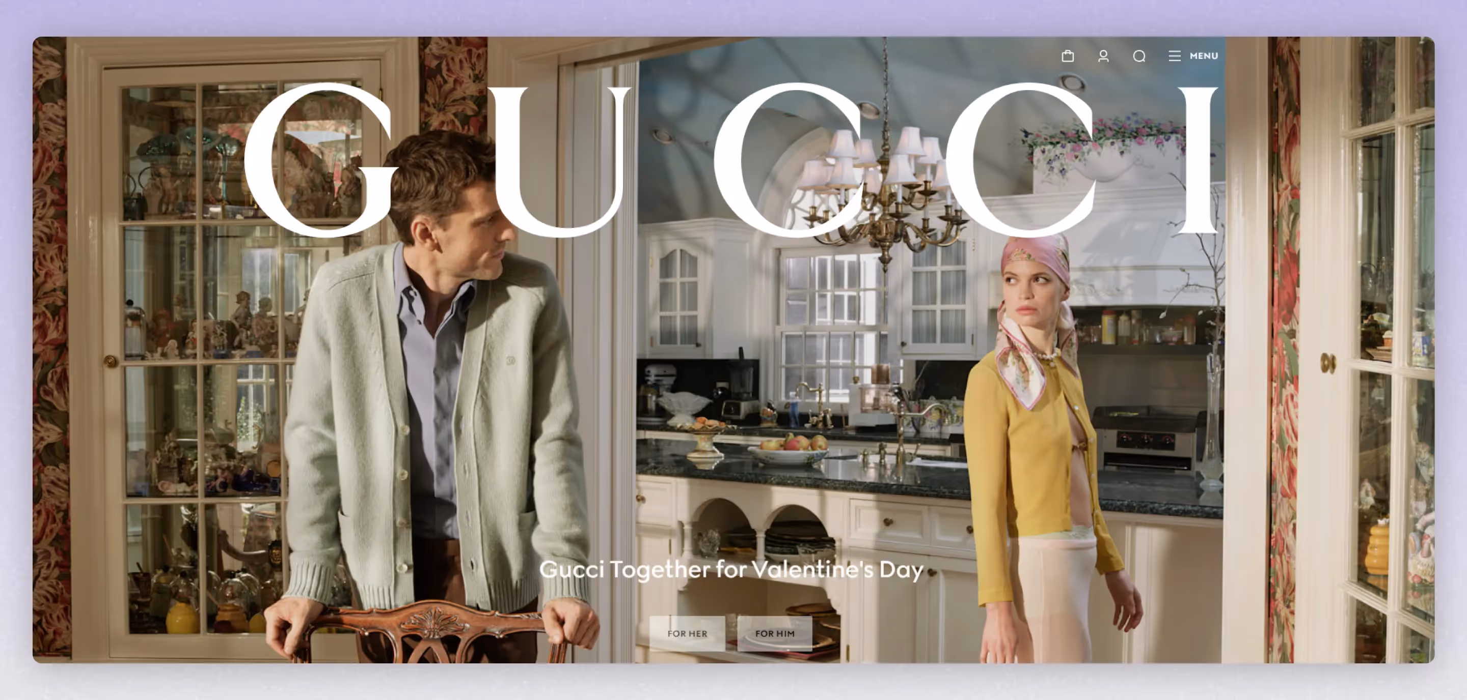 gucci website header example