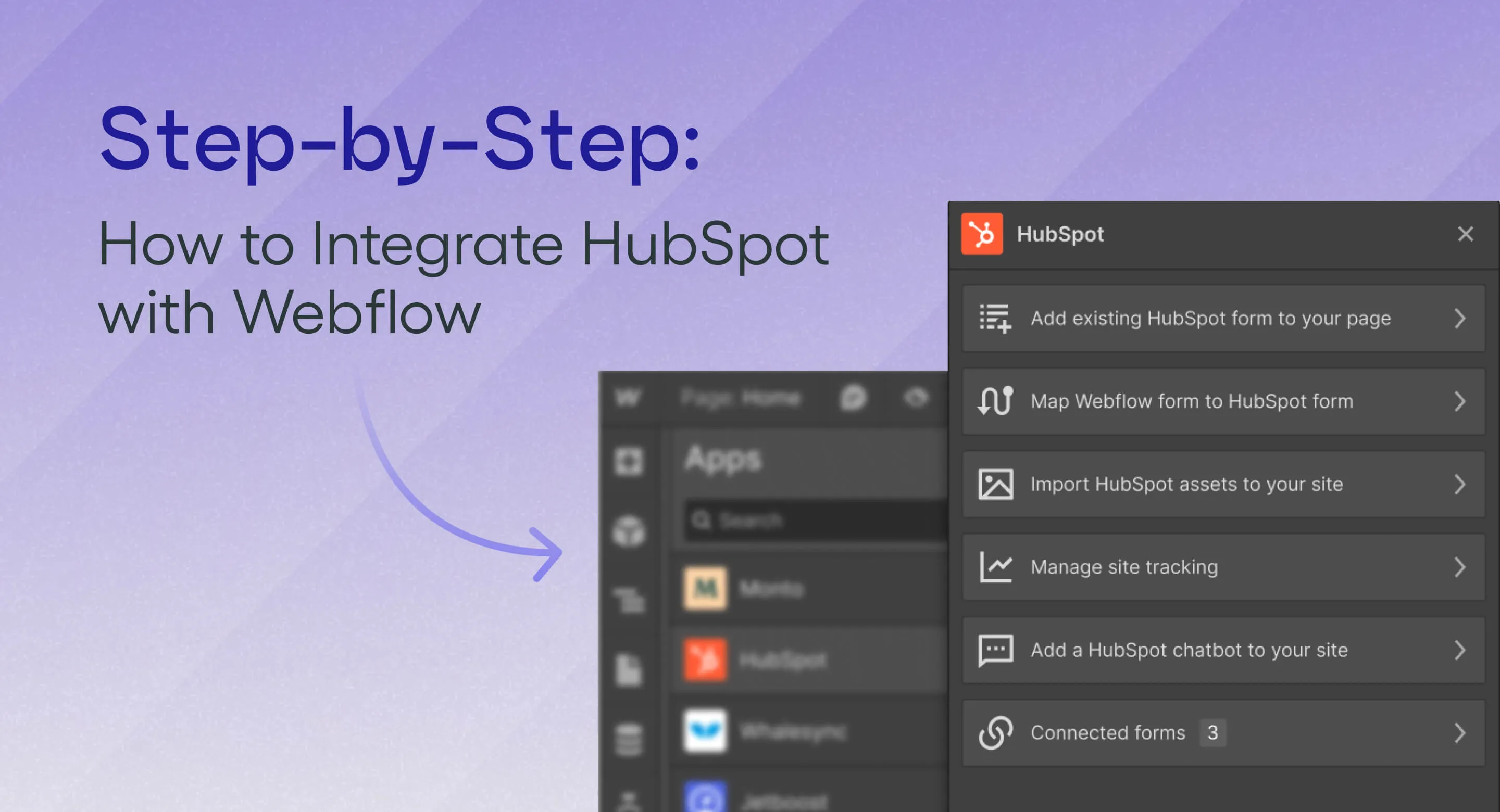 Hubspot app in Webflow