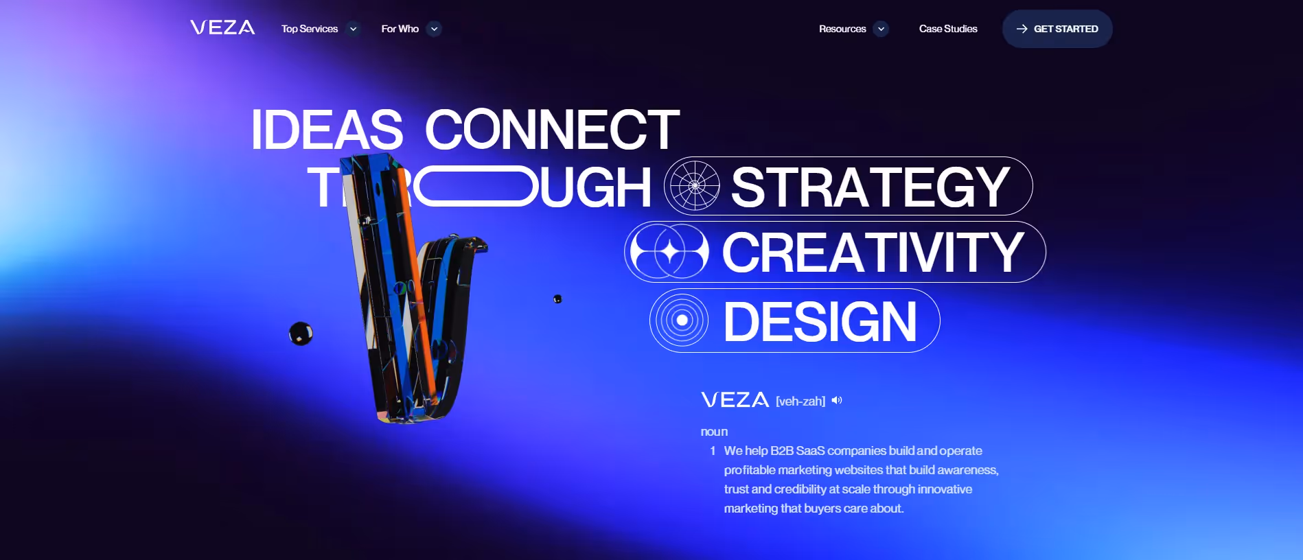 screenshot of Veza Digital website