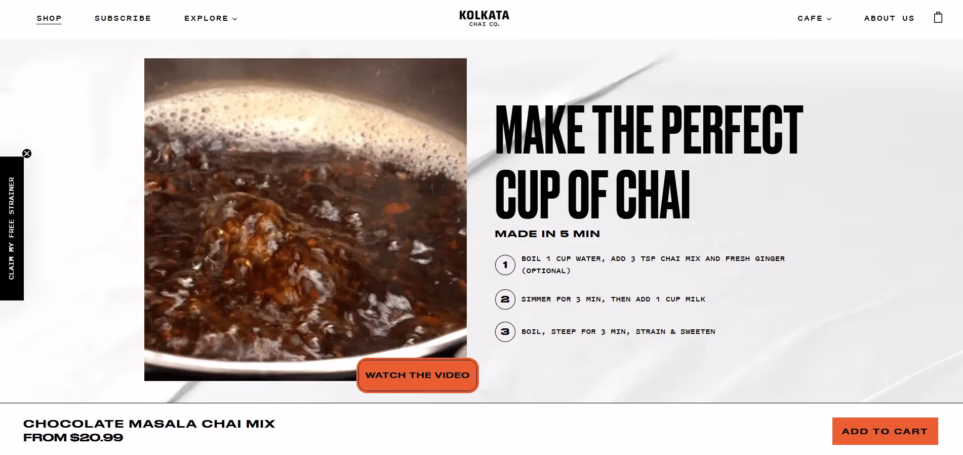 Best product page examples - Kolkata Chai Ko.