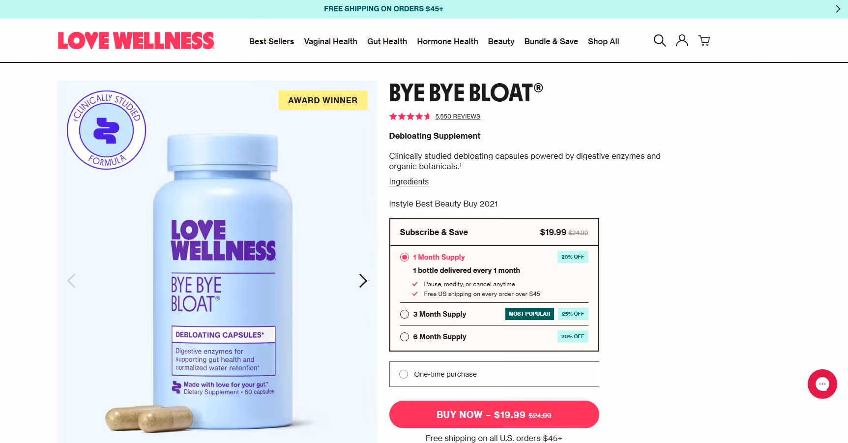 Best Ecommerce pages -  Love Wellness