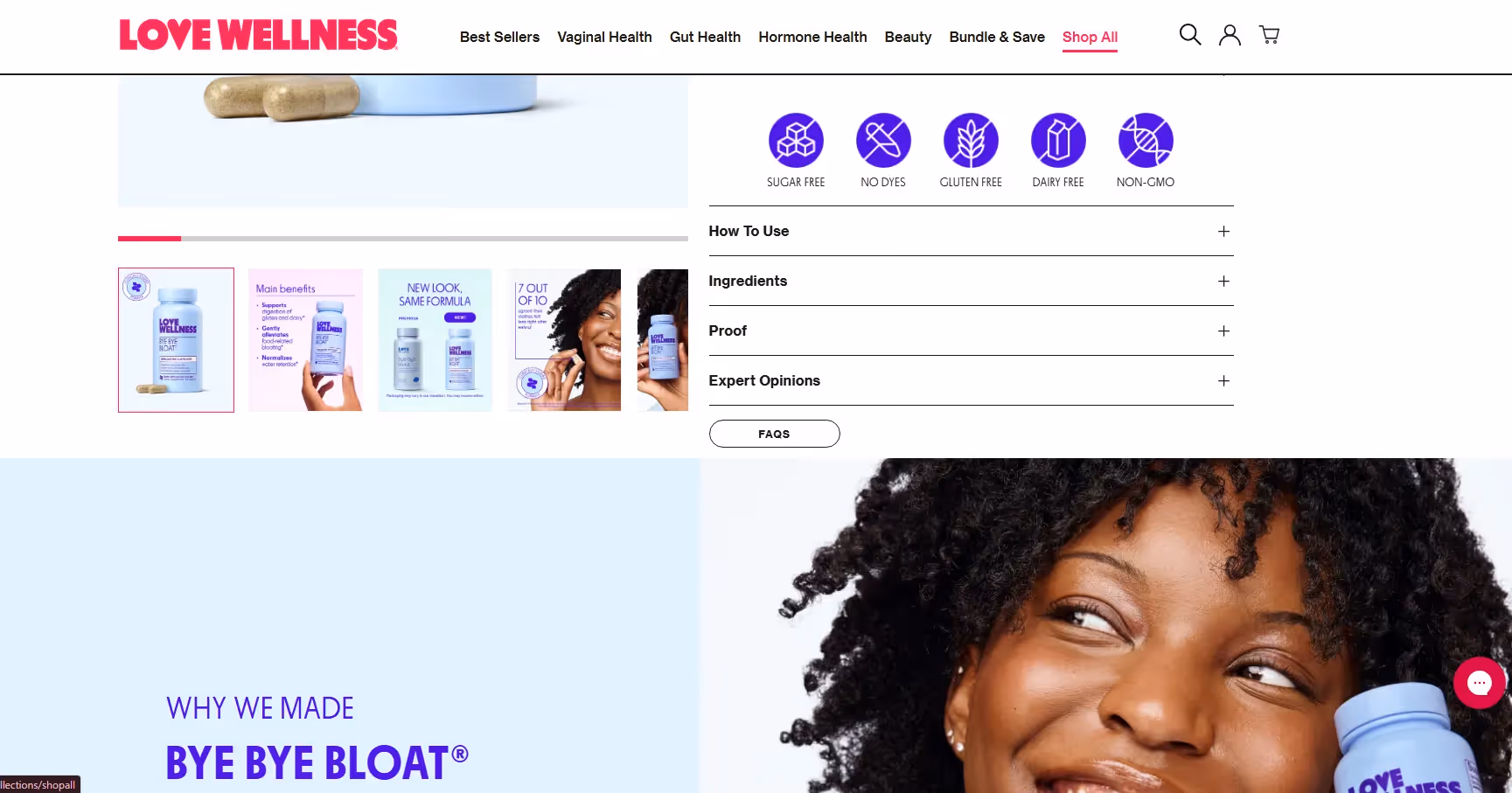best ecommerce pages - Love Wellness