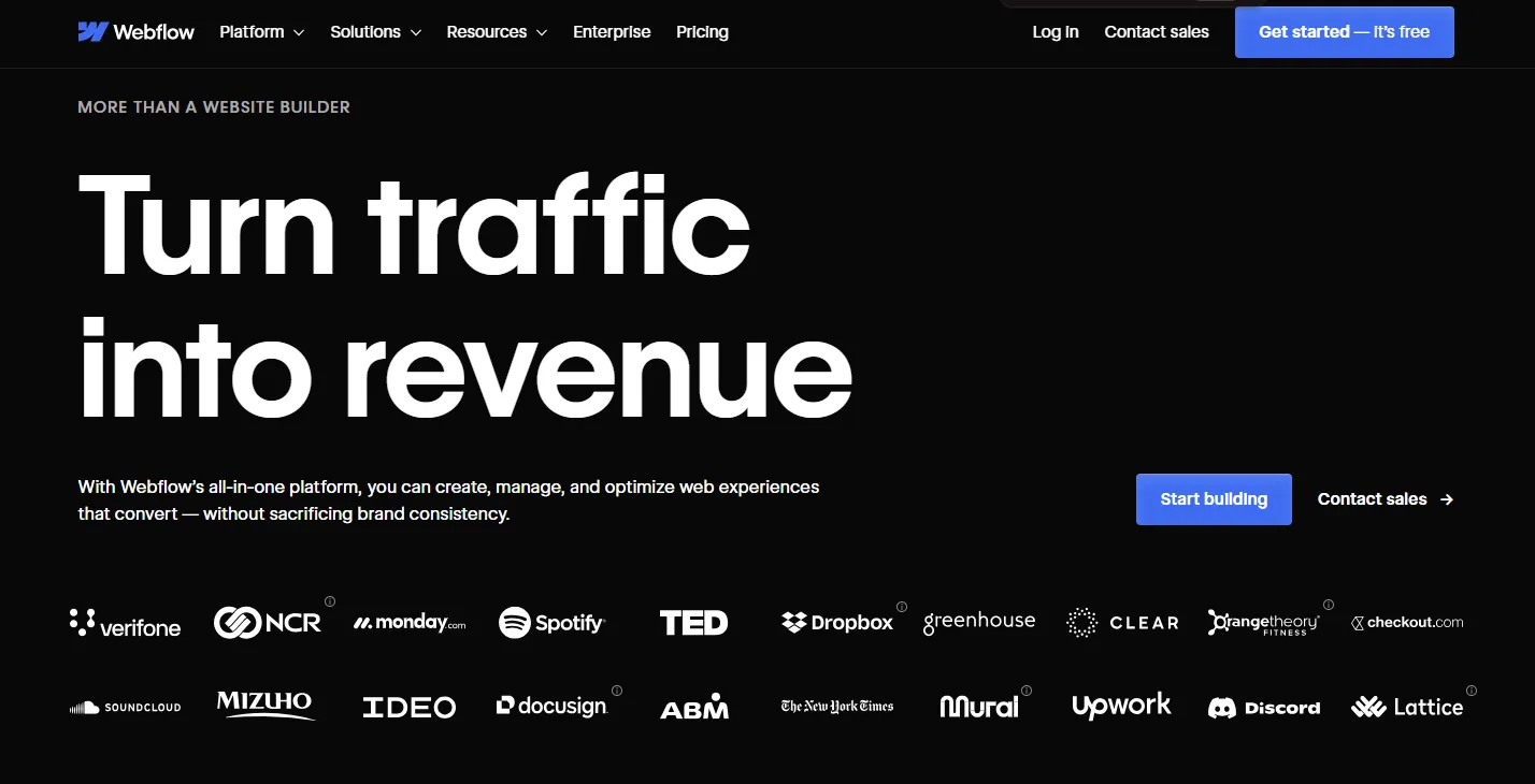 Wix alternative - Webflow