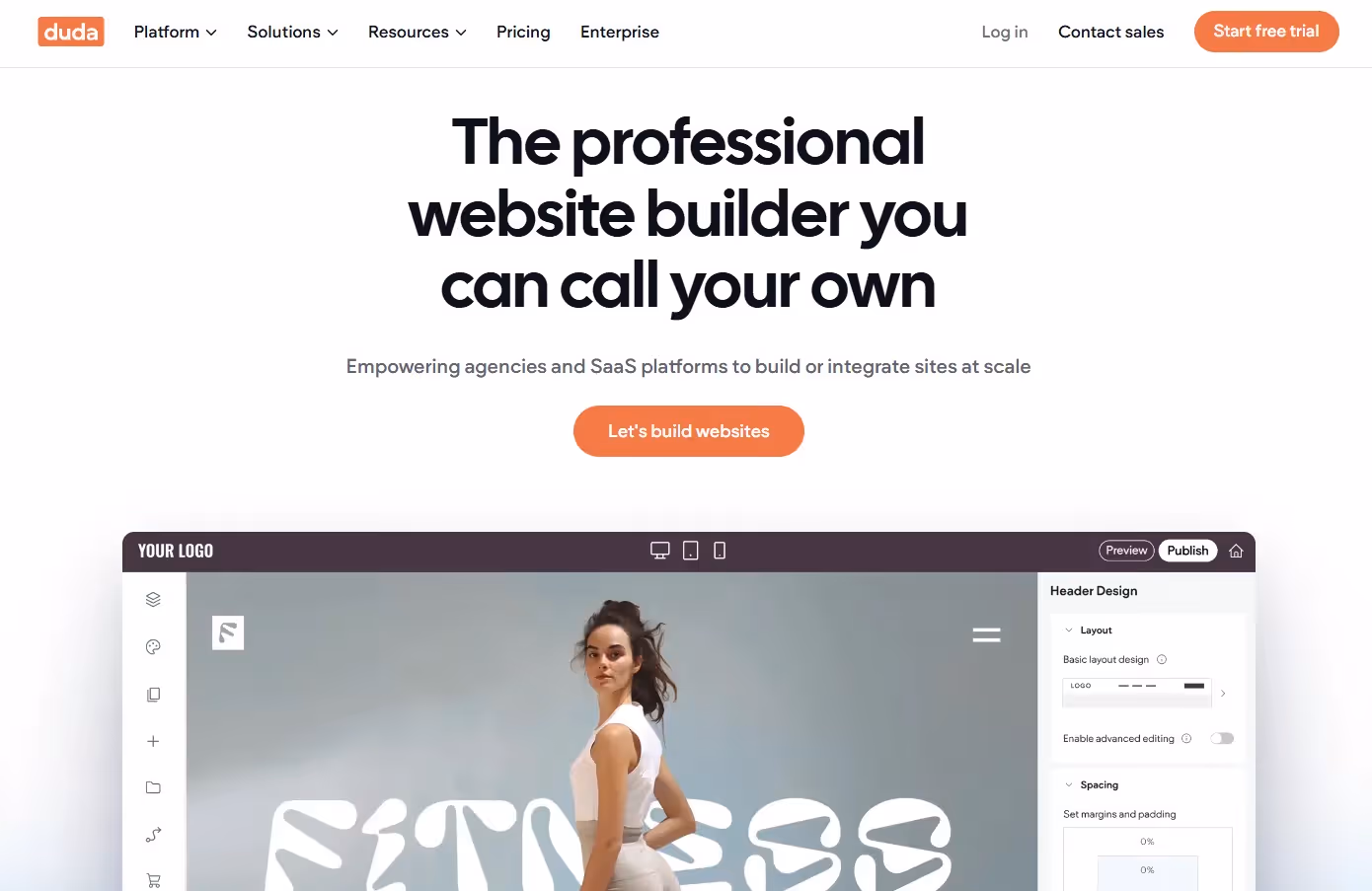 Duda white-label website builder - Wix alternative