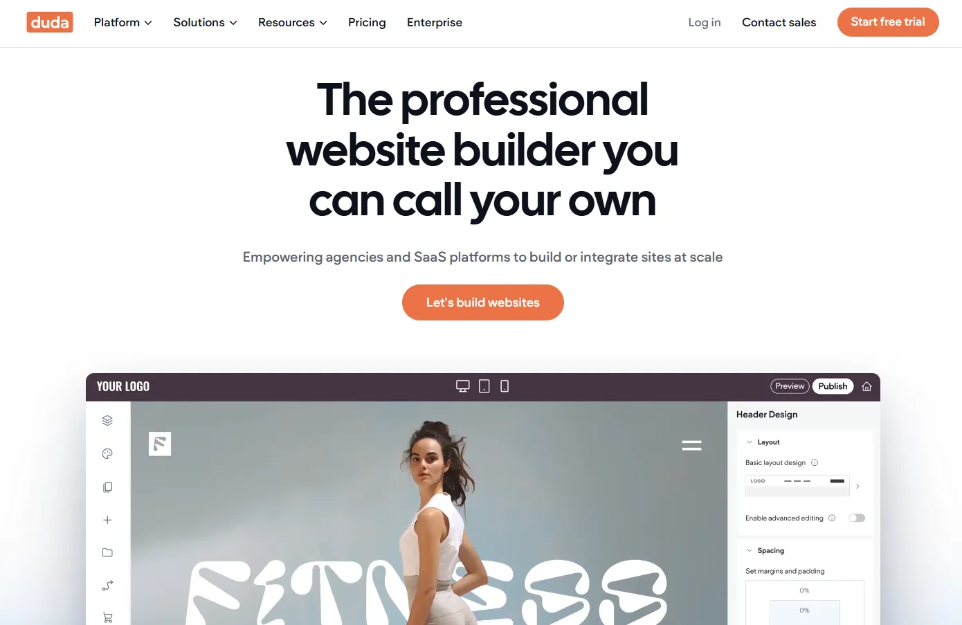 Duda white-label website builder - Wix alternative