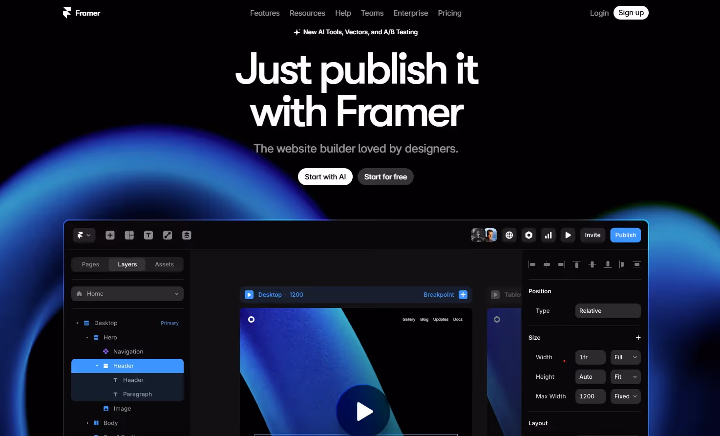 Framer - One of the best Wix alternatives
