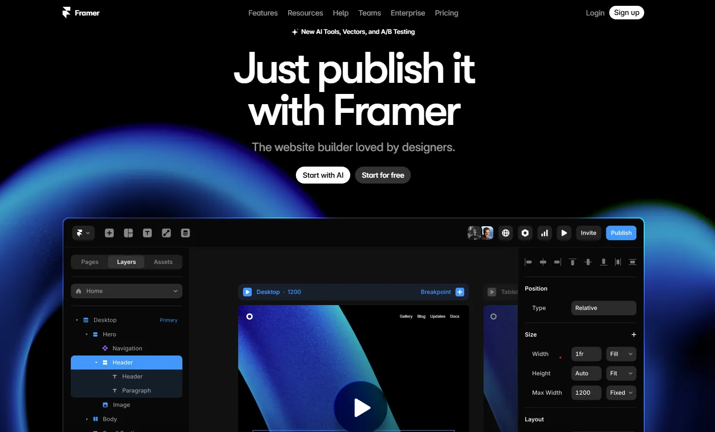 Framer - One of the best Wix alternatives