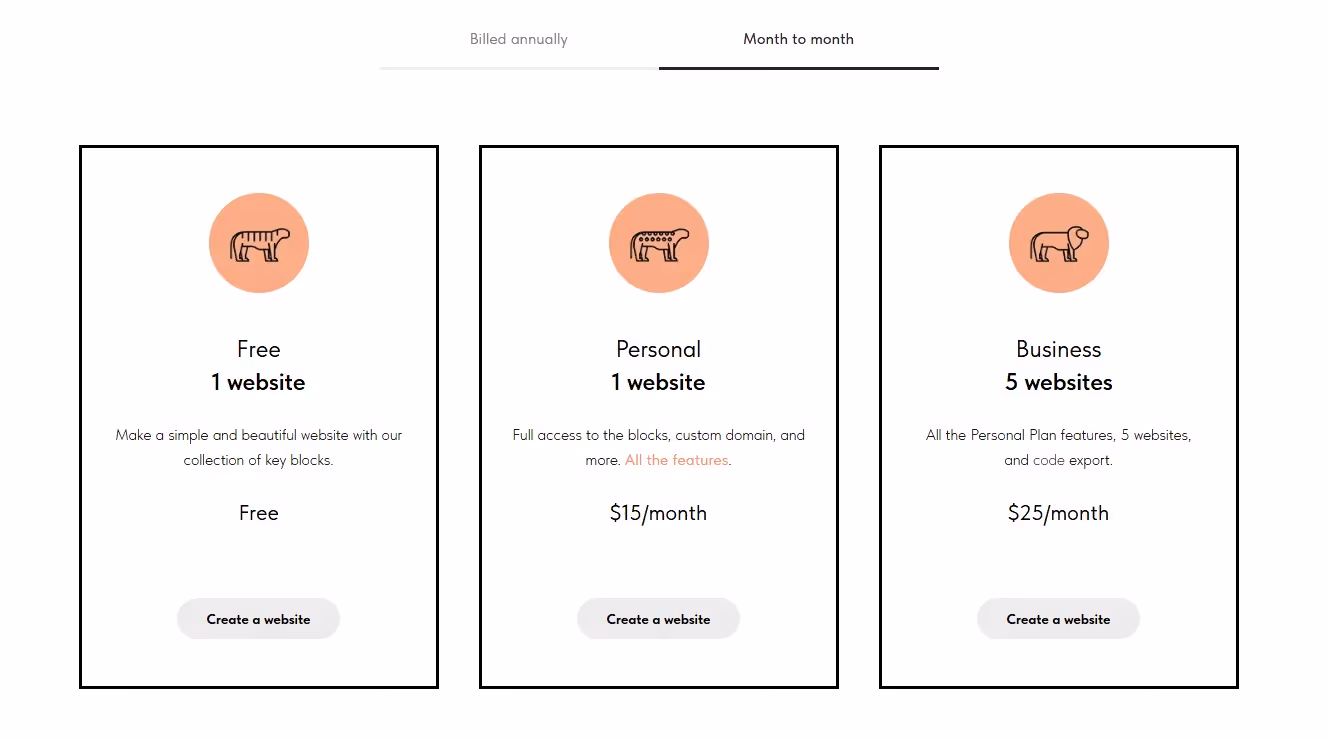 Tilda Pricing