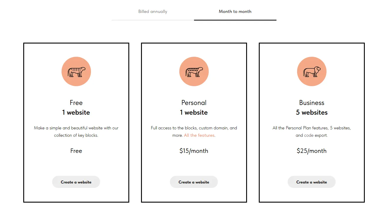 Tilda Pricing