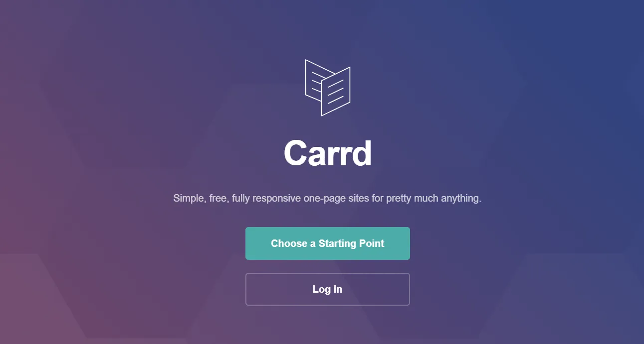 Screenshot of the Carrd website homepage