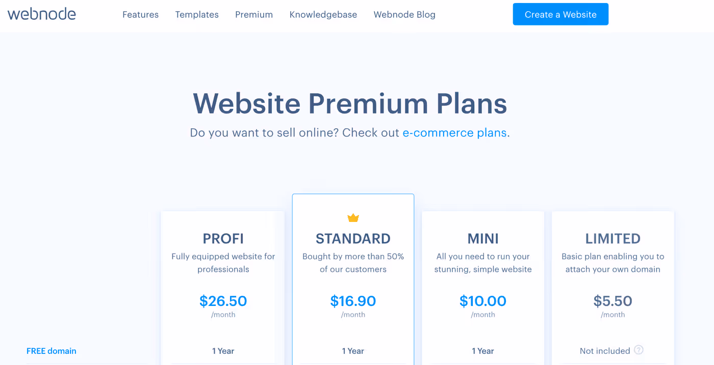Webnode Pricing