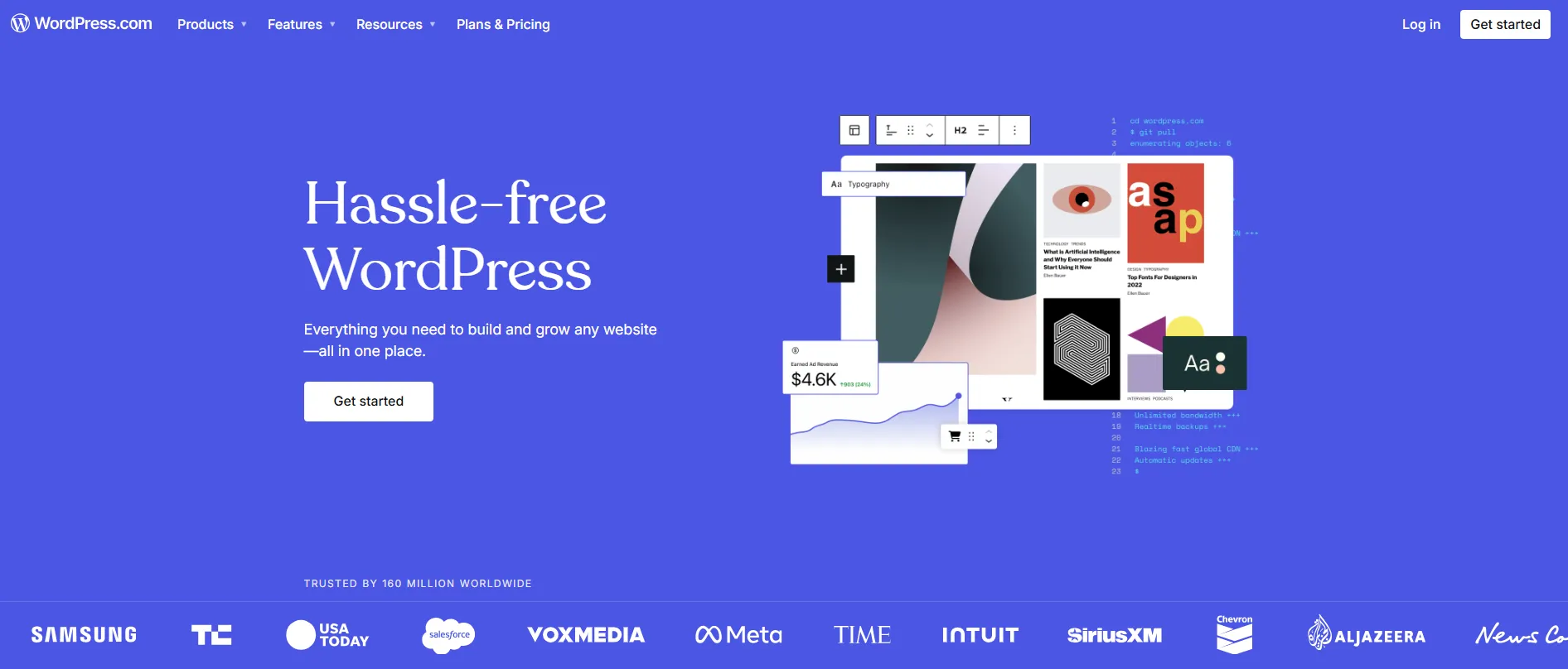 WordPress.com website homepage