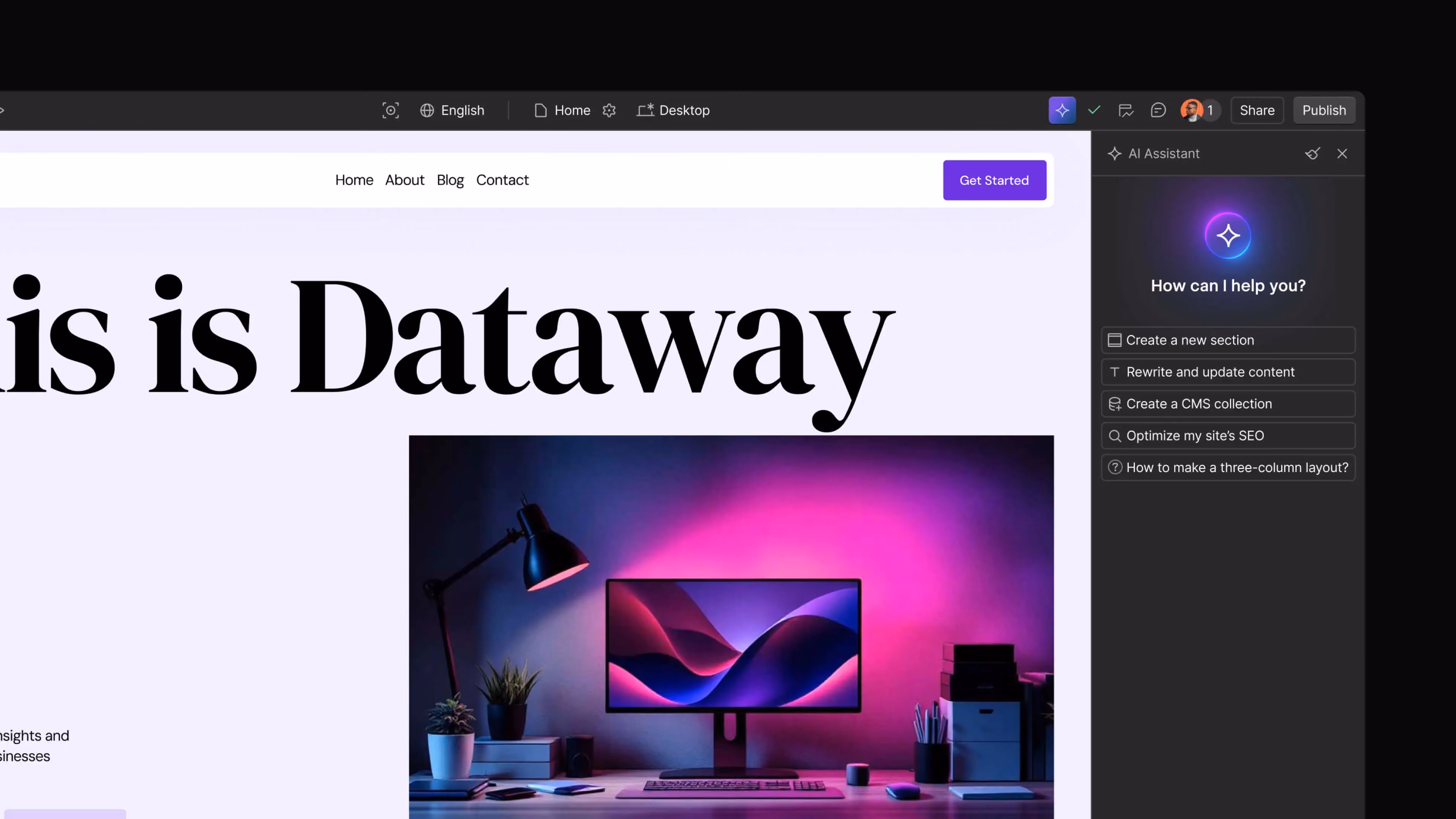 Webflow's new SEO tools - AI Assistant