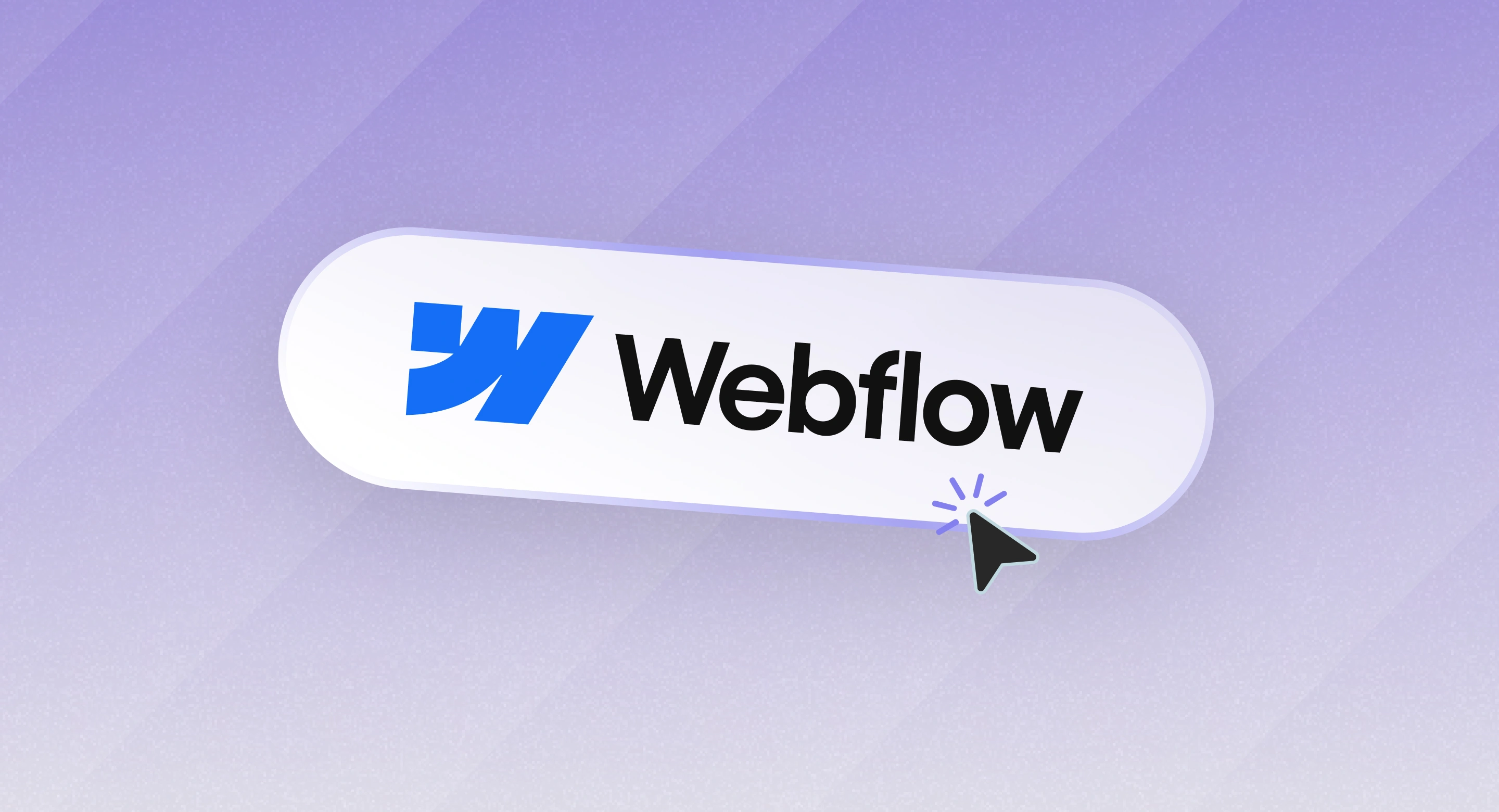 Webflow hosting logo graphic with cursor click illustration