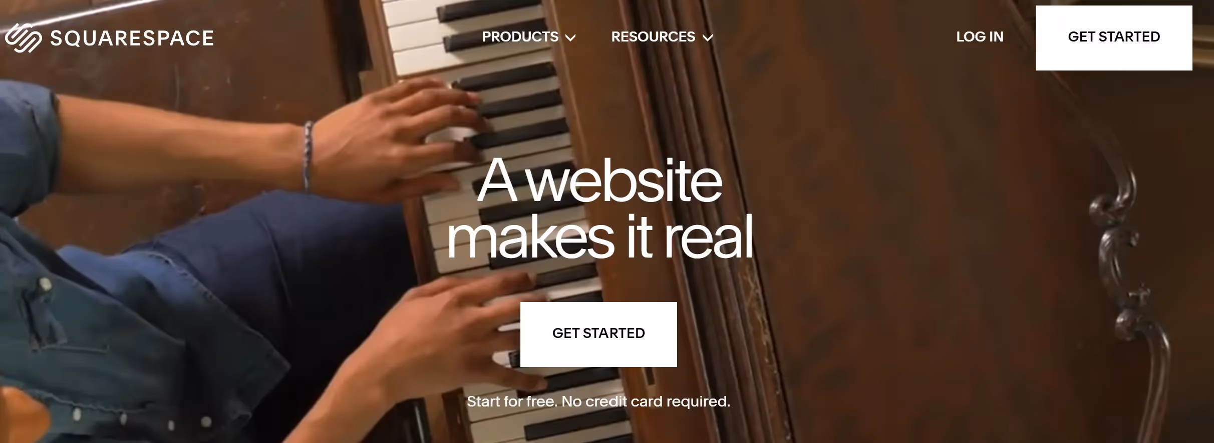 Squarespace homepage presenting its design-focused website builder as a simple, reliable Elementor alternative.