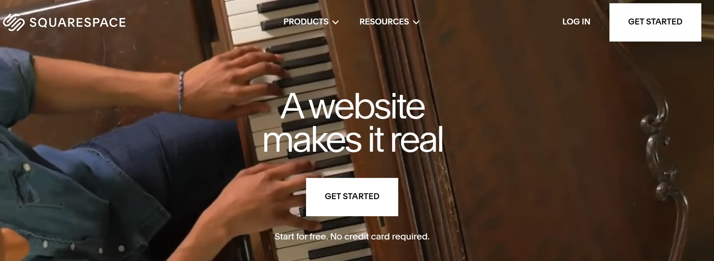 Squarespace homepage presenting its design-focused website builder as a simple, reliable Elementor alternative.