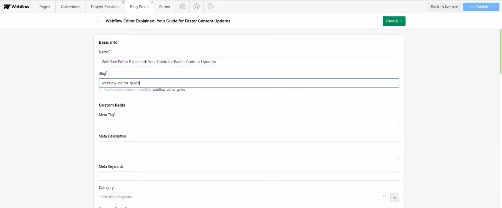 Webflow Editor, Webflow CMS