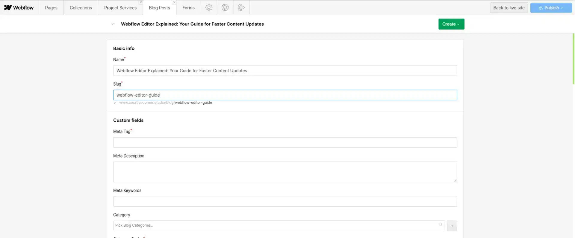Webflow Editor, Webflow CMS