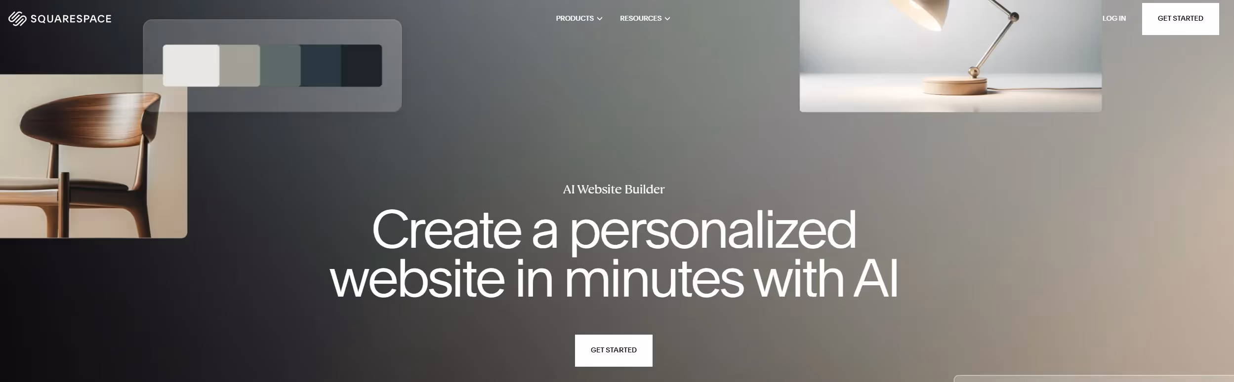 quarespace homepage highlighting its design-first website builder as an easy-to-use WordPress alternative.