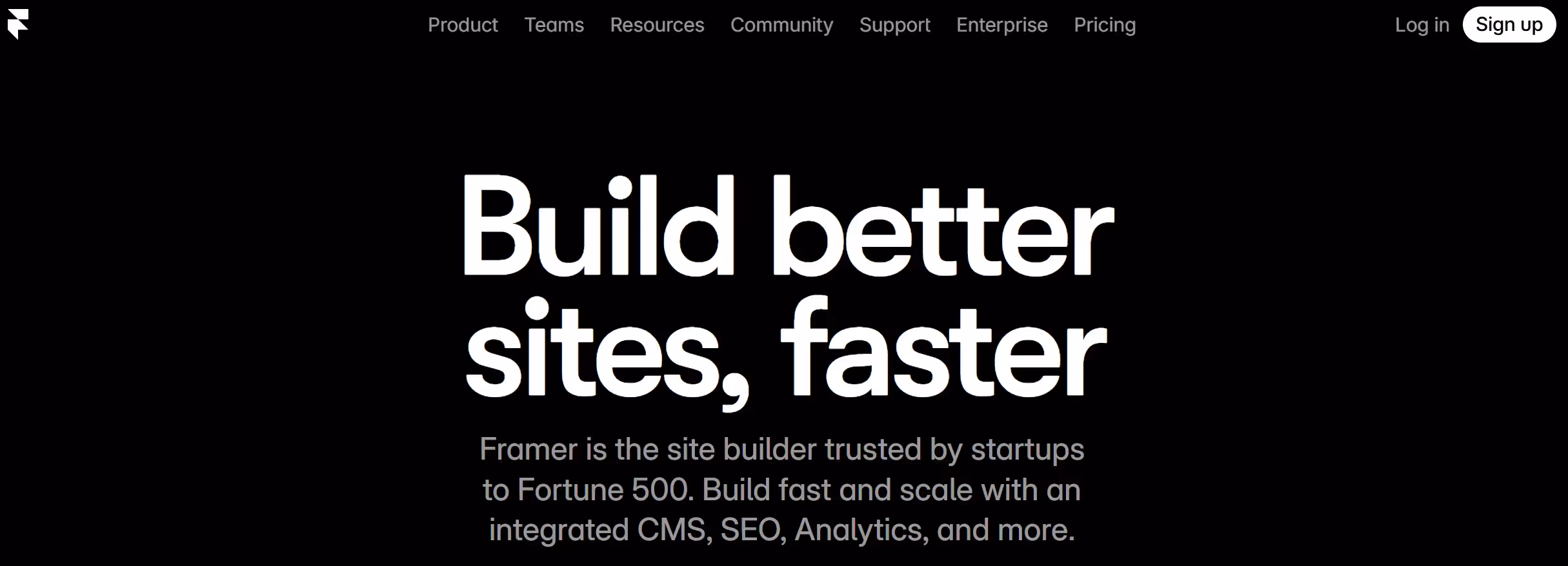 Framer homepage as a modern WordPress alternative.