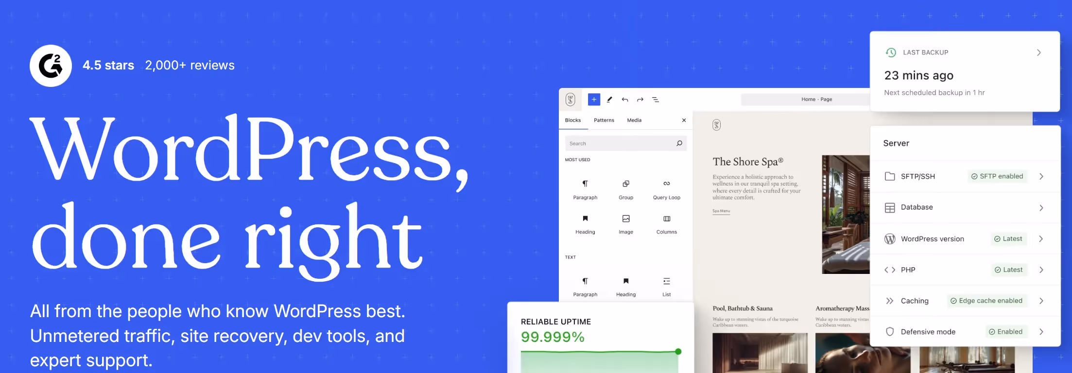 WordPress.com homepage presenting its managed, hosted version of WordPress as a low-maintenance WordPress alternative.
