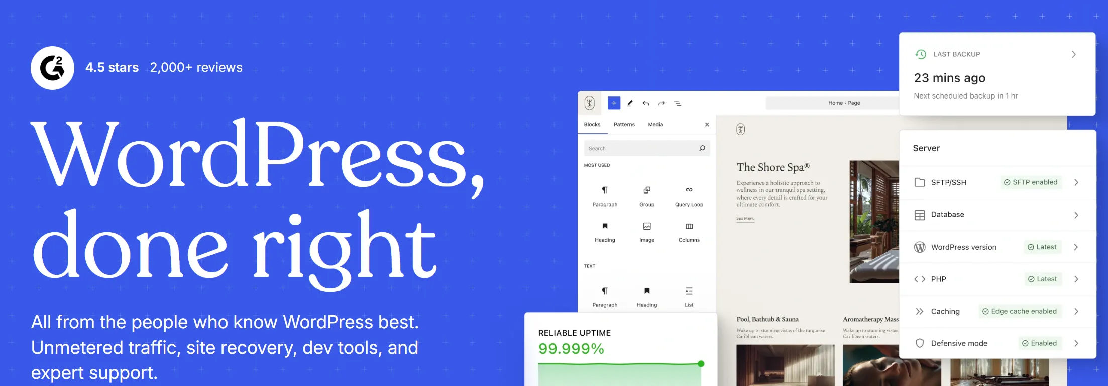 WordPress.com homepage presenting its managed, hosted version of WordPress as a low-maintenance WordPress alternative.