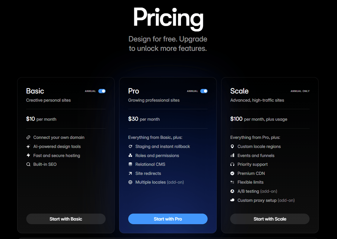 Framer Pricing