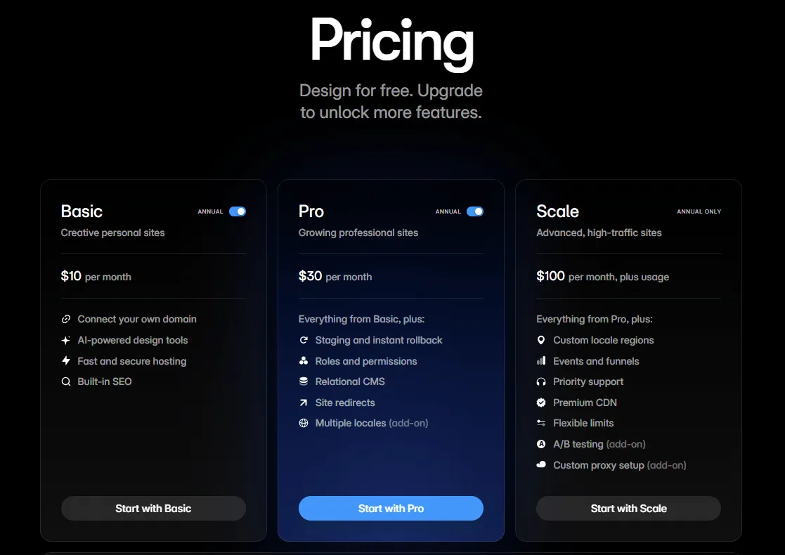 Framer Pricing