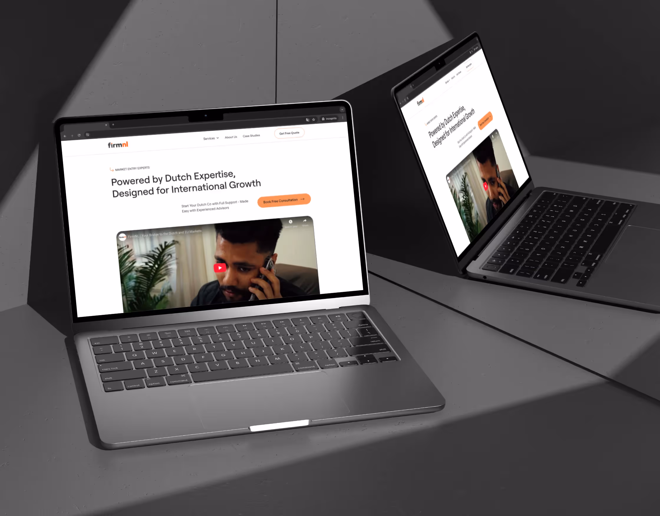 FirmNL Website Hero Section Design Mockup
