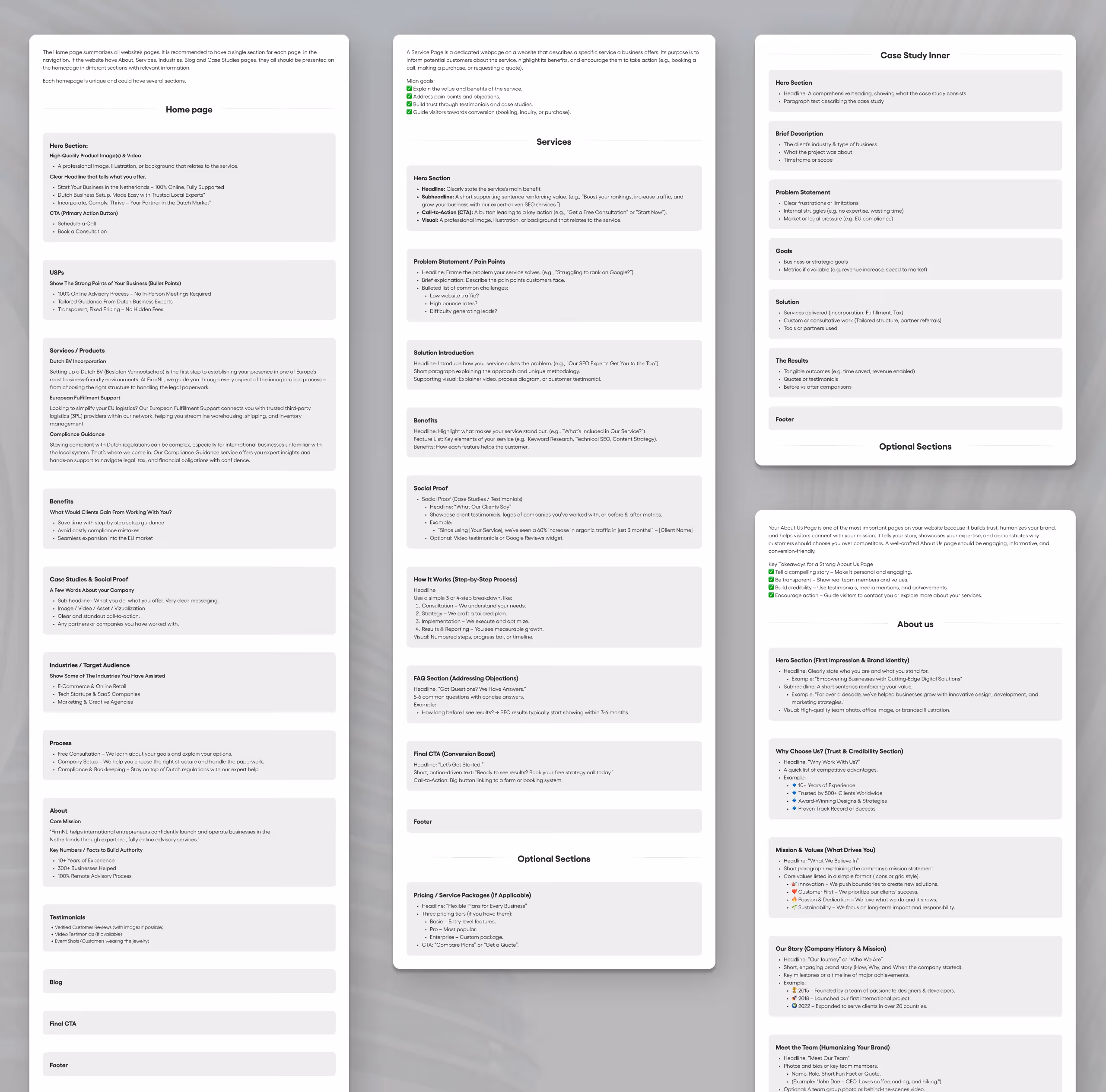 FirmNL UX: Wireframes