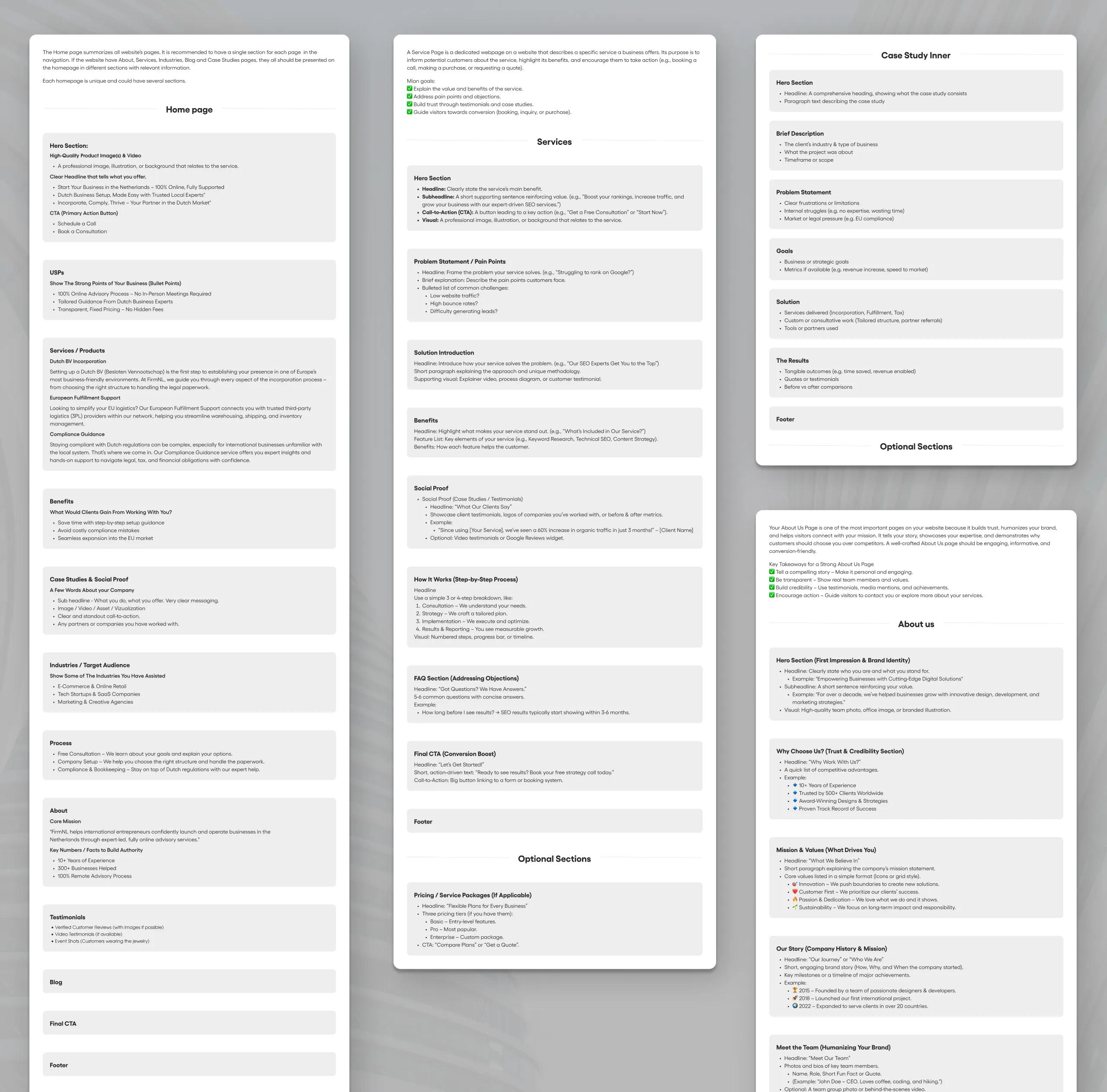 FirmNL UX: Wireframes