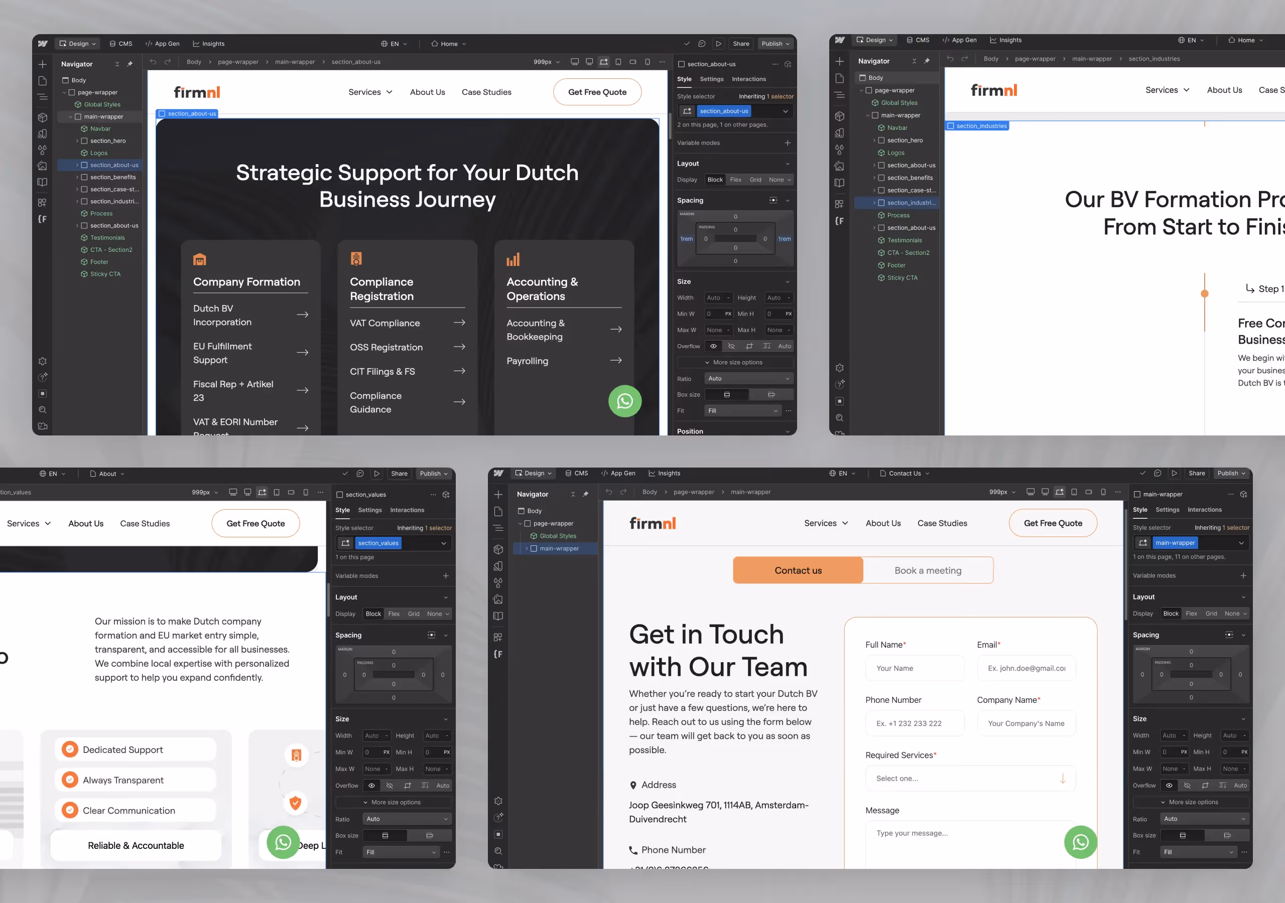 FirmNL Webflow Development Screenshots Mockup