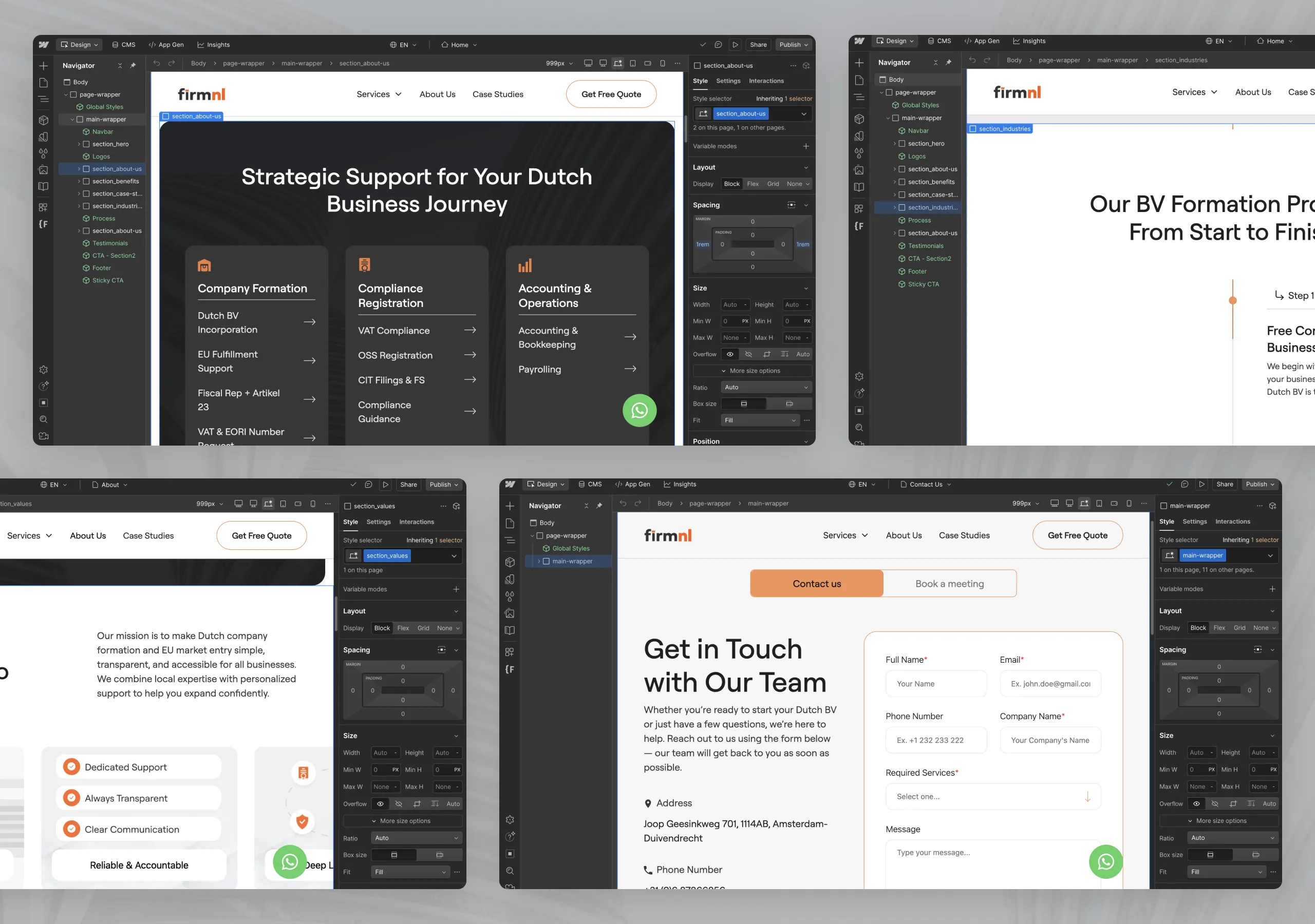 FirmNL Webflow Development Screenshots Mockup