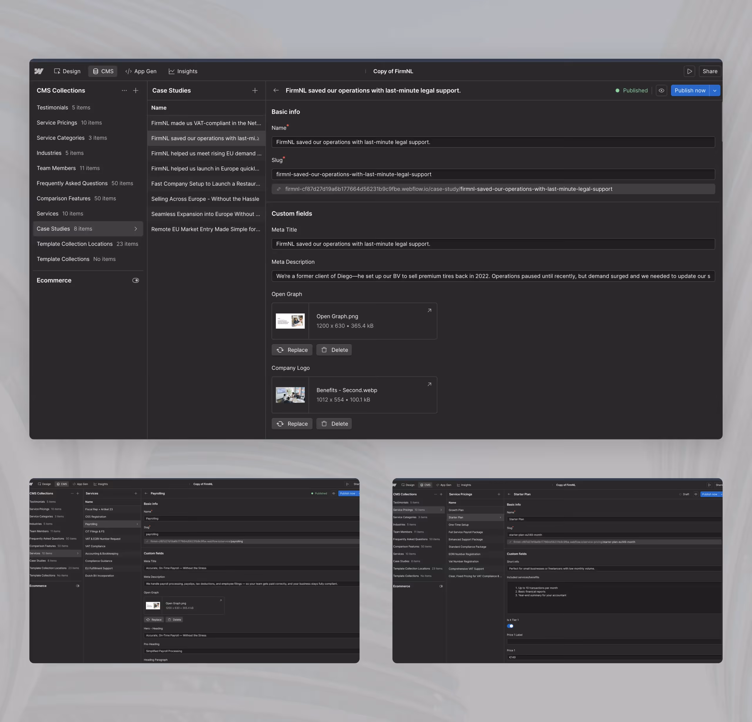 FirmNL Webflow Development Screenshots Mockup