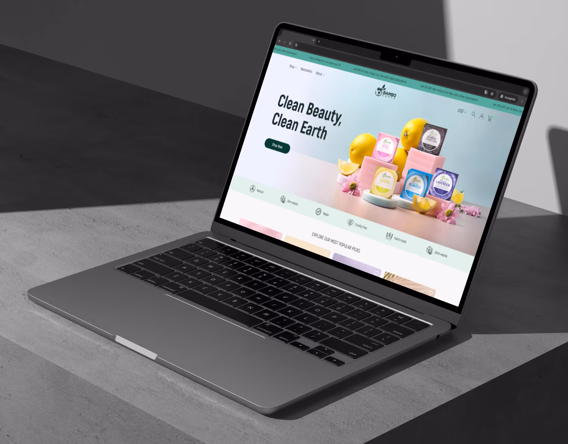 BamboEarth Website Hero Section Design Mockup
