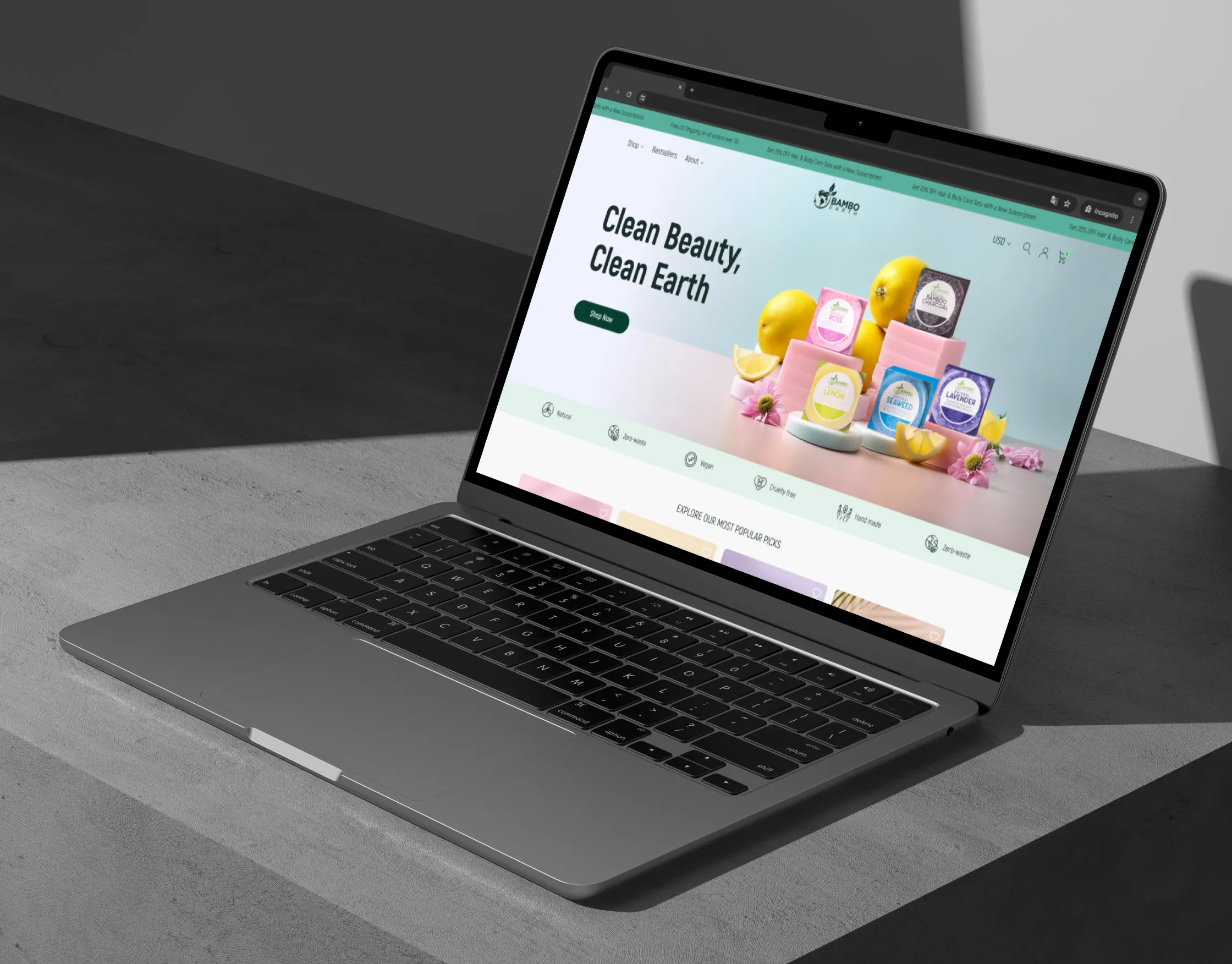 BamboEarth Website Hero Section Design Mockup