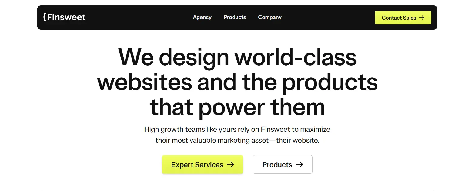 Webflow SEO Agency, Finsweet