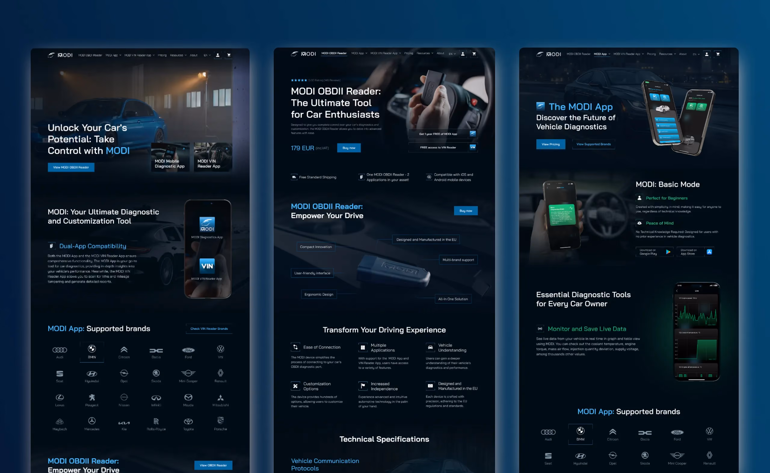 Modi Web Design Mockup: Mobile