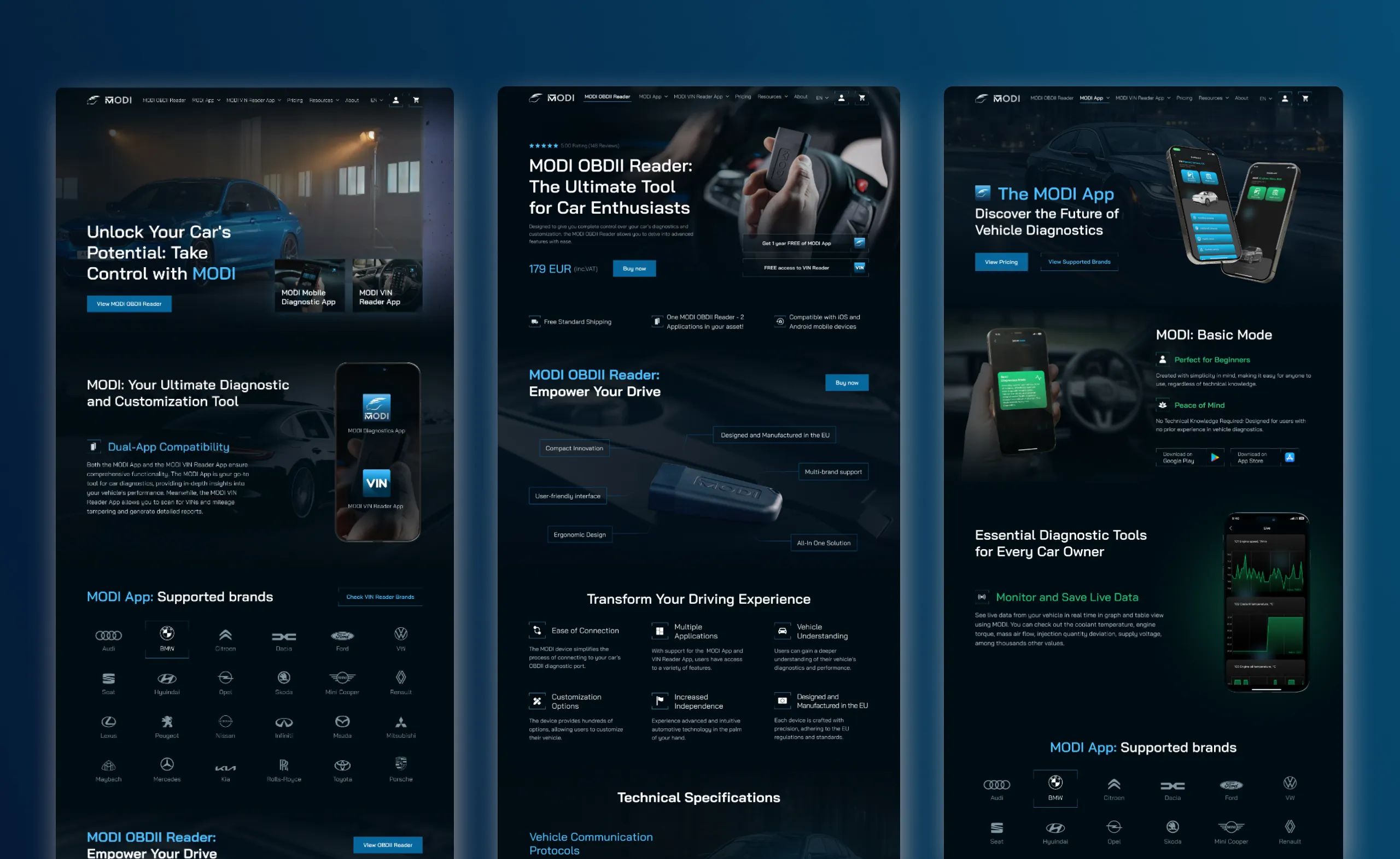 Modi Web Design Mockup: Mobile