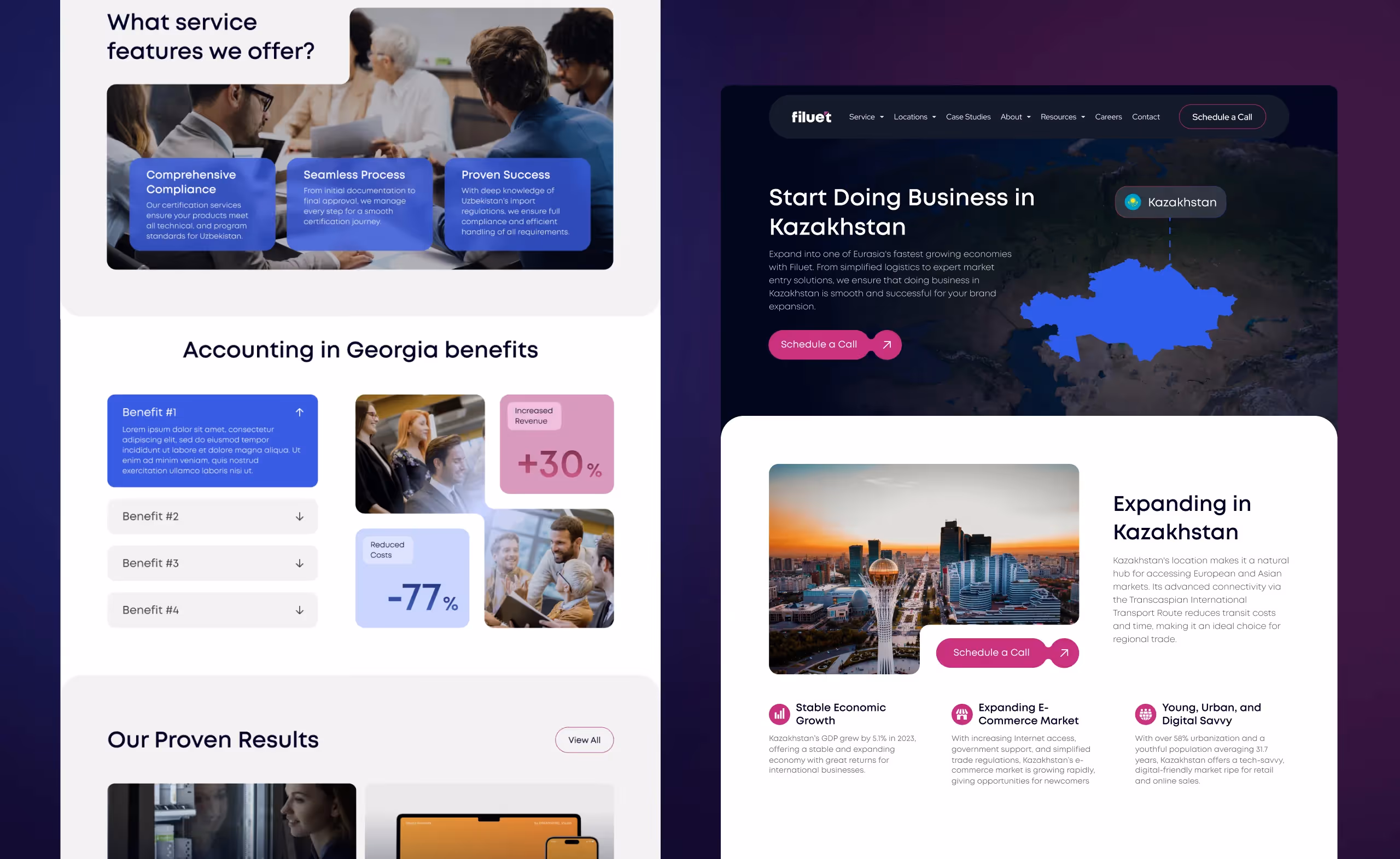 Filuet Web Design: Desktop