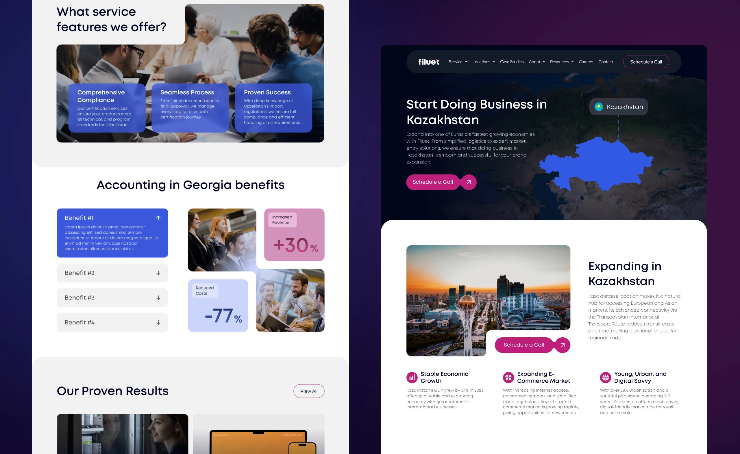 Filuet Web Design: Desktop
