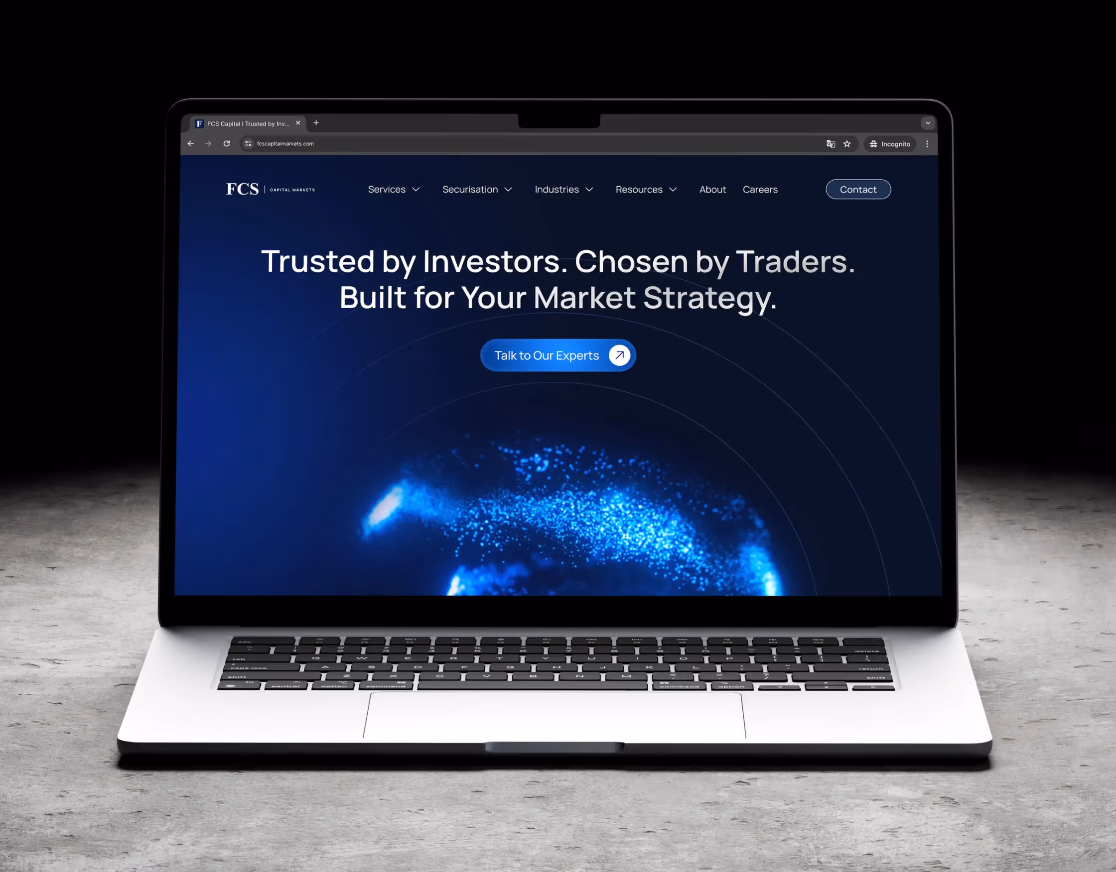 FCS Capital Markets Website Hero Section Mockup