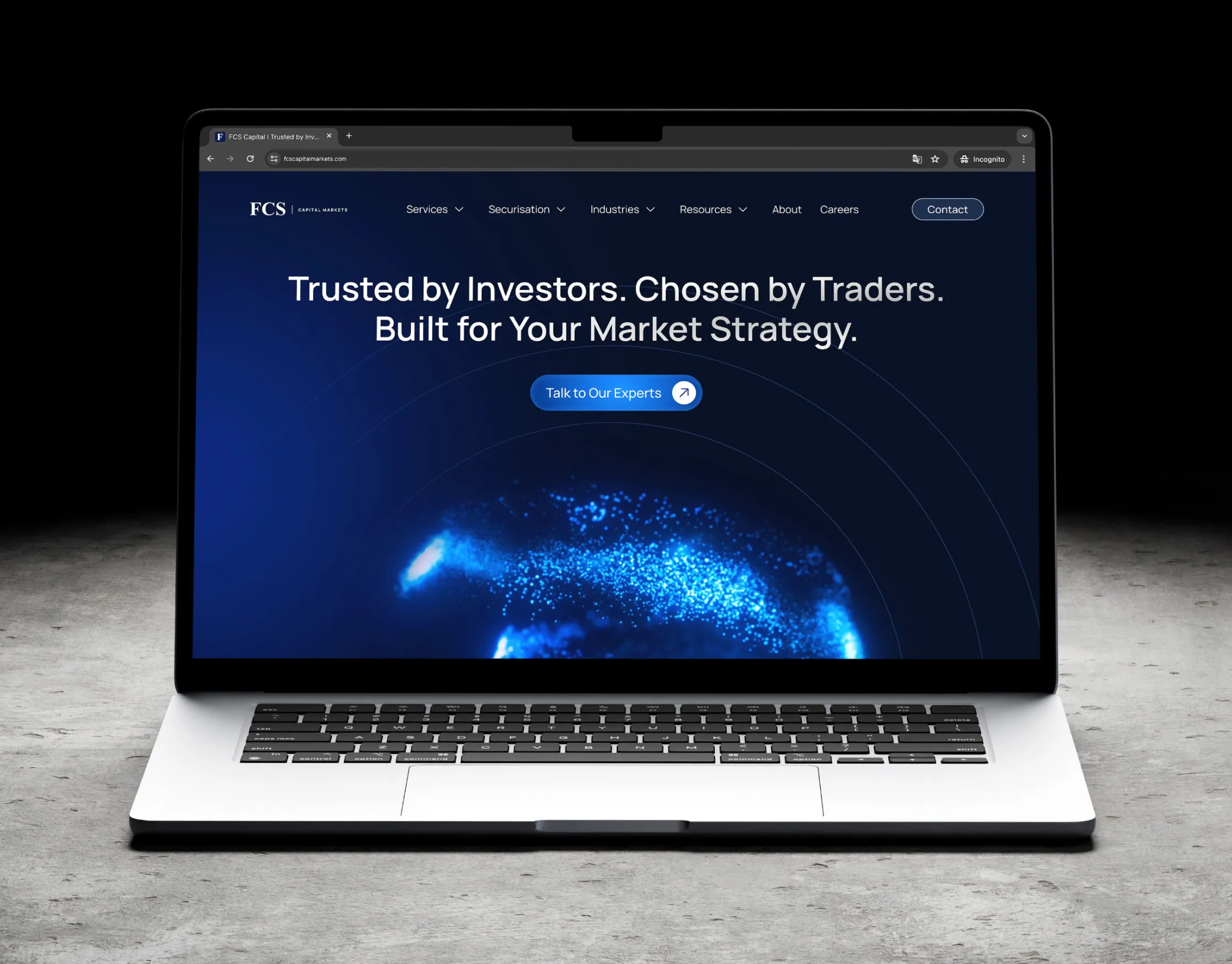 FCS Capital Markets Website Hero Section Mockup