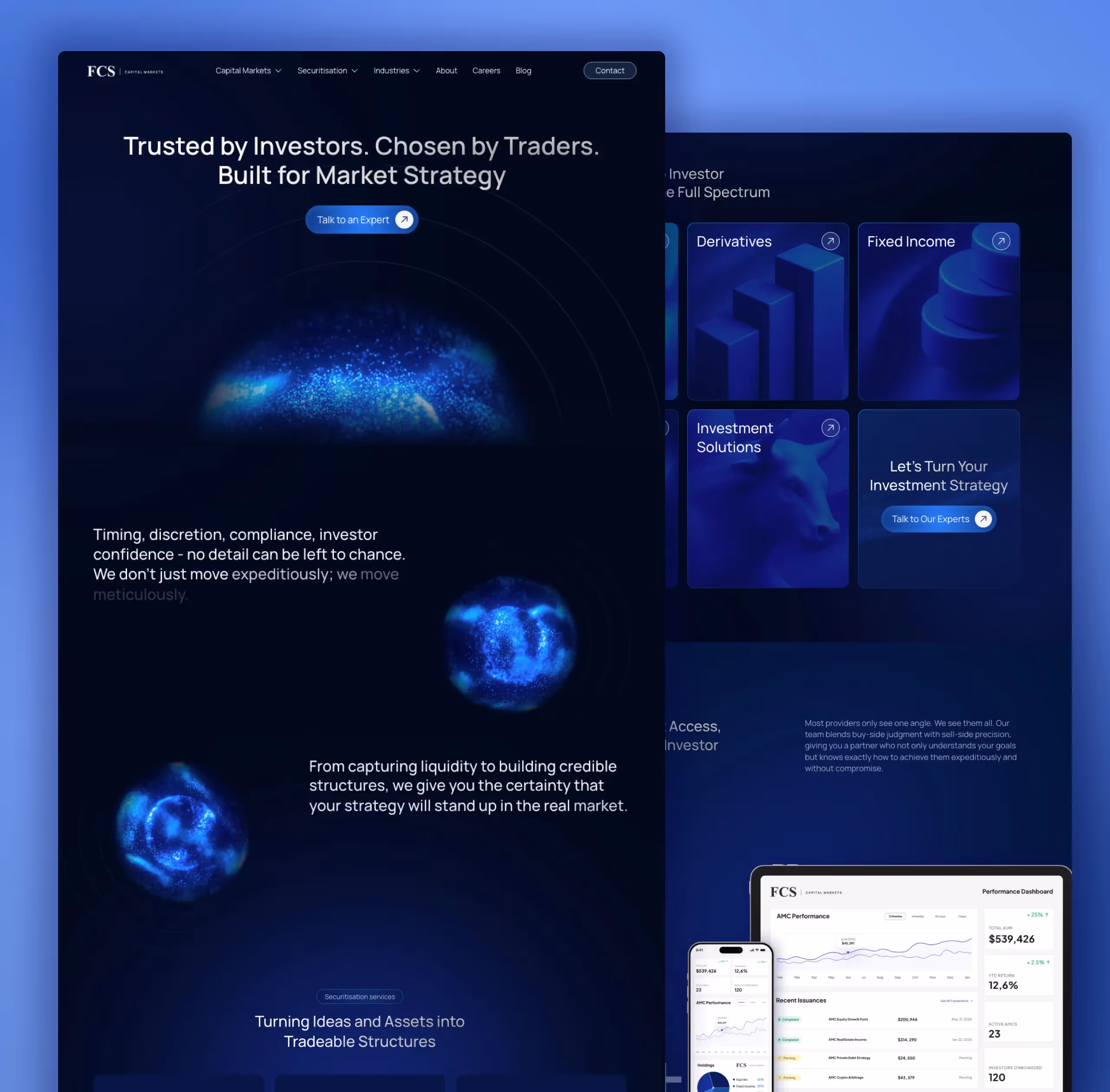FCS Capital Markets Web Design: Desktop