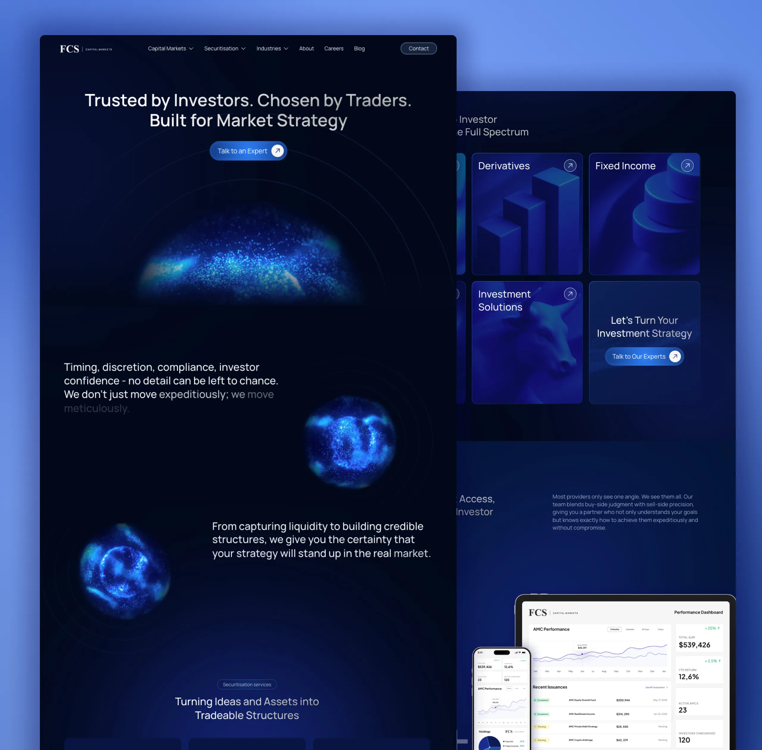 FCS Capital Markets Web Design: Desktop