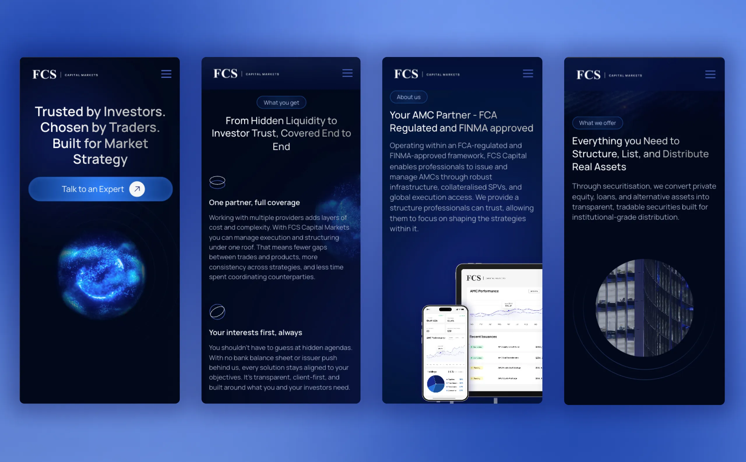 FCS Capital Markets Web Design: Mobile